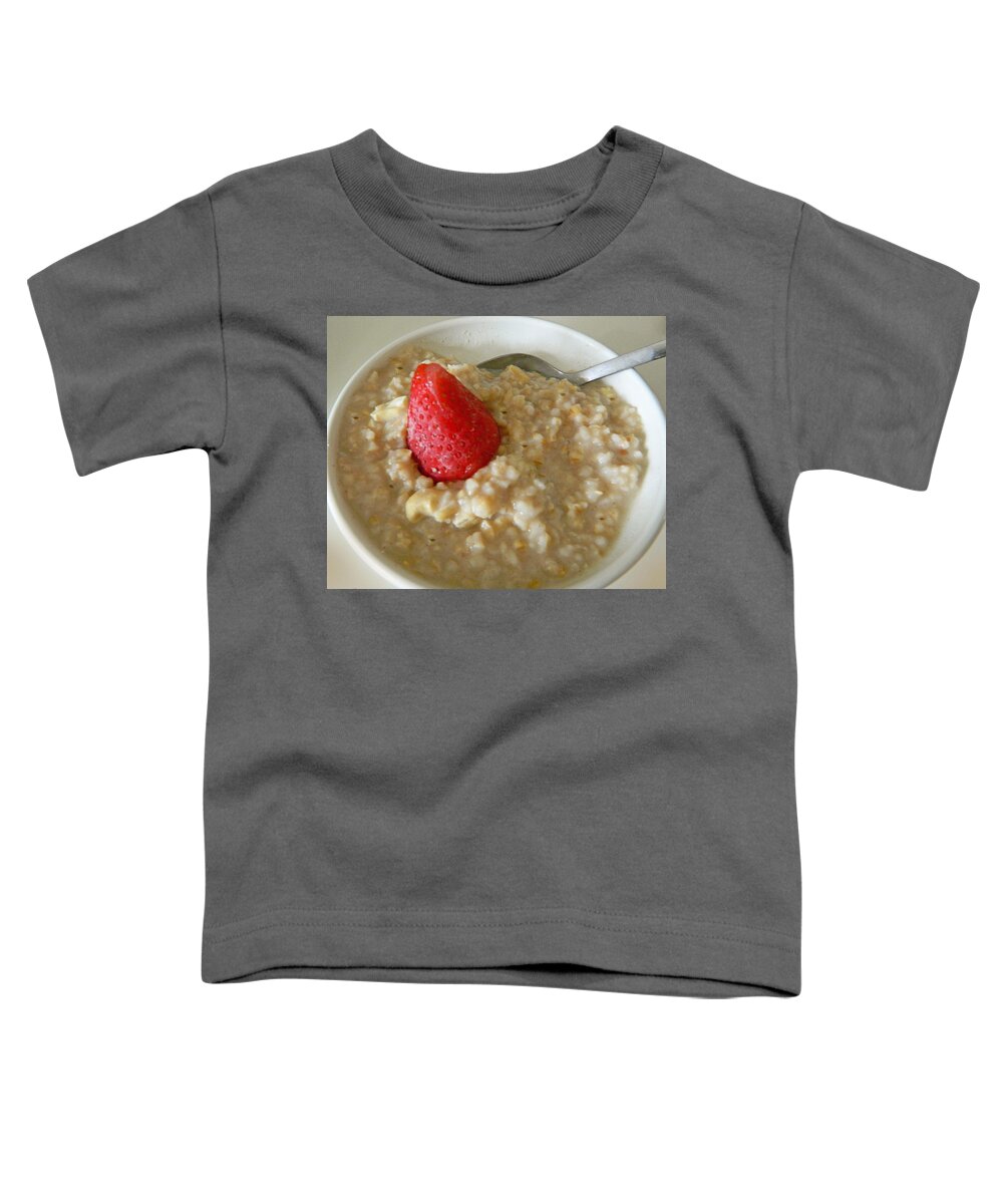 Oatmeal Photographs Toddler T-Shirt featuring the photograph Steel Cut Oatmeal - Yum by Emmy Marie Vickers