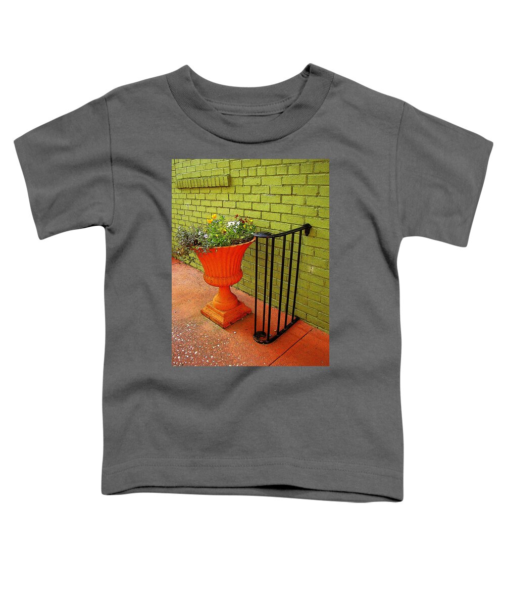 Fine Art Toddler T-Shirt featuring the photograph Still Life in Colorful Alley by Rodney Lee Williams