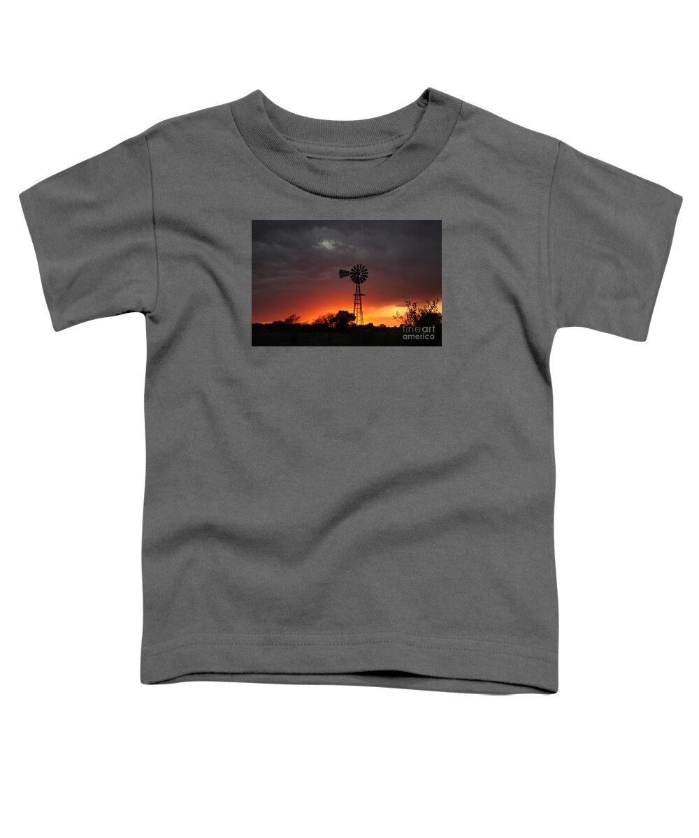 Landscape Toddler T-Shirt featuring the photograph Stormy Night by Robert D Brozek