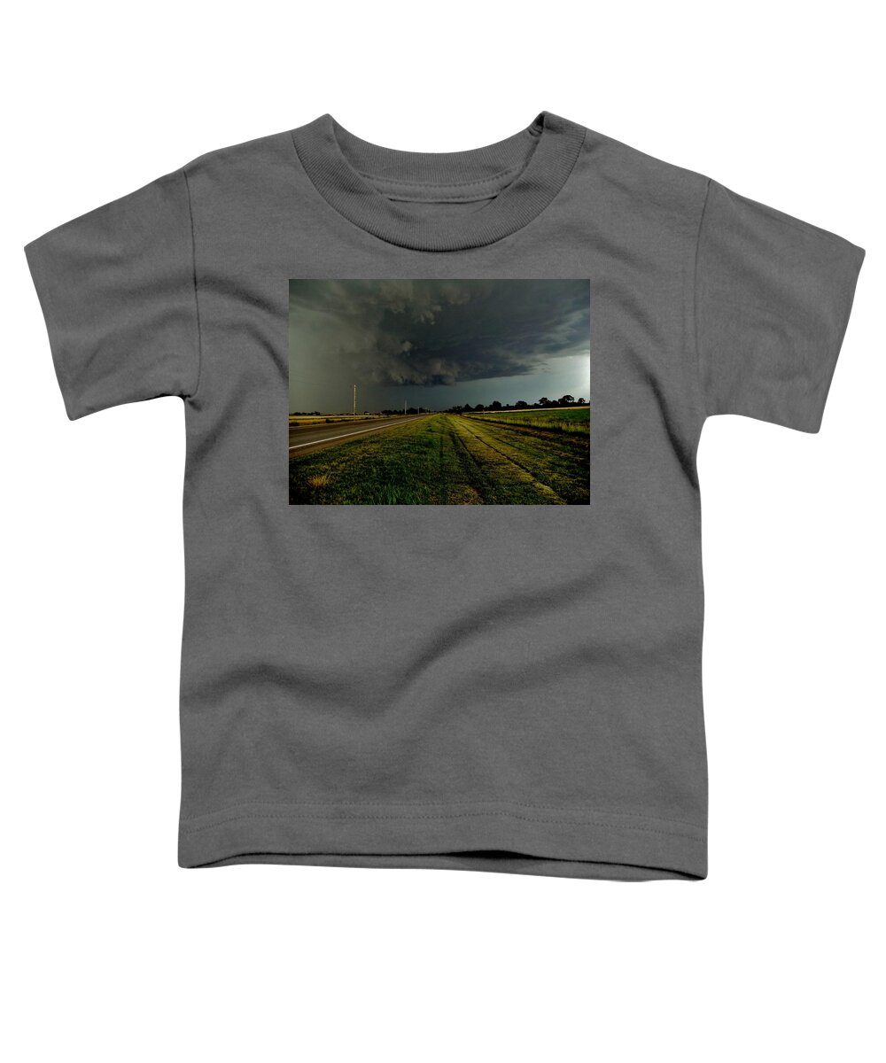Storm Toddler T-Shirt featuring the photograph Stormy Road Ahead by Ed Sweeney