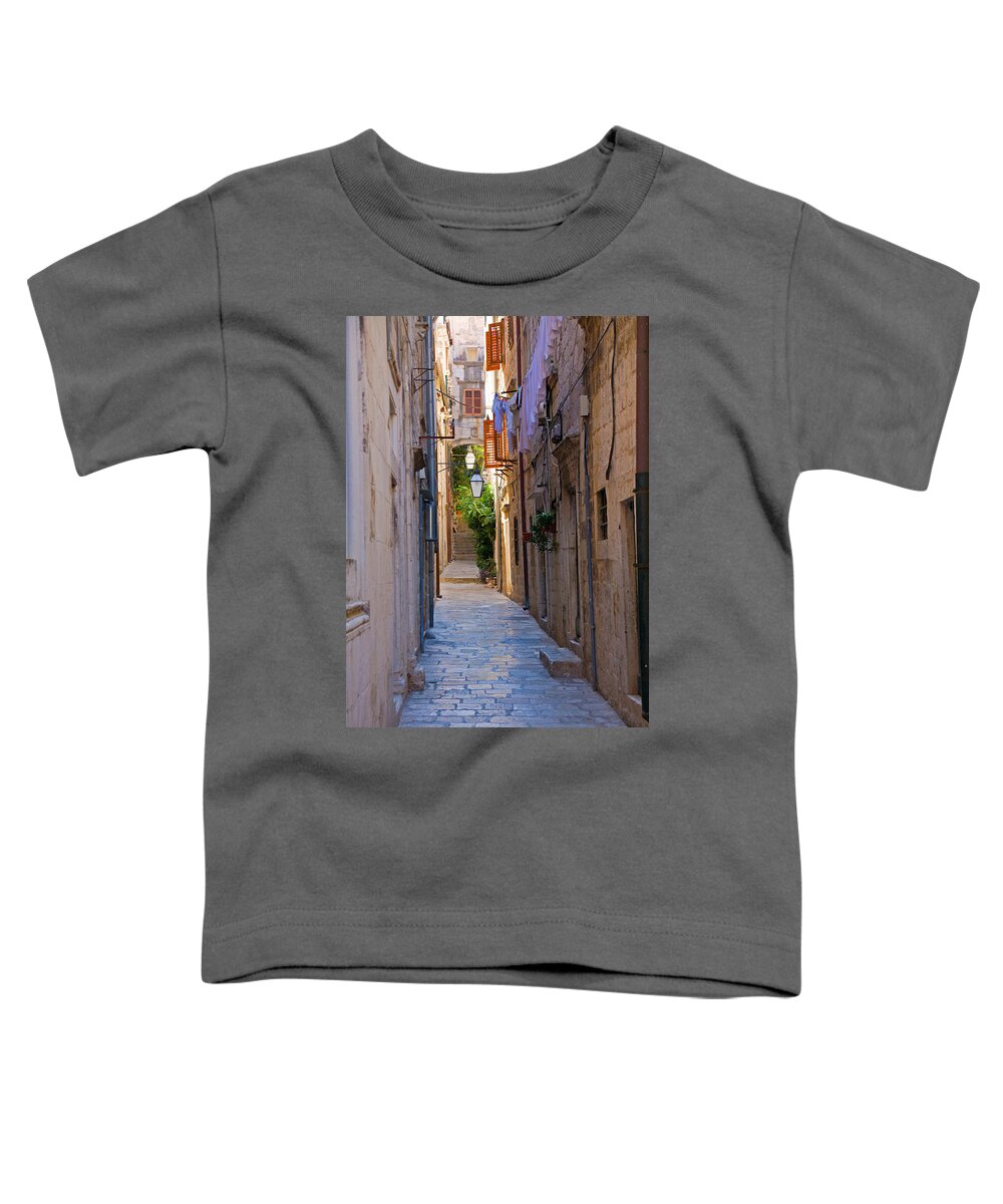 Narrow Toddler T-Shirt featuring the photograph Street in Dubrovnik by Alexey Stiop
