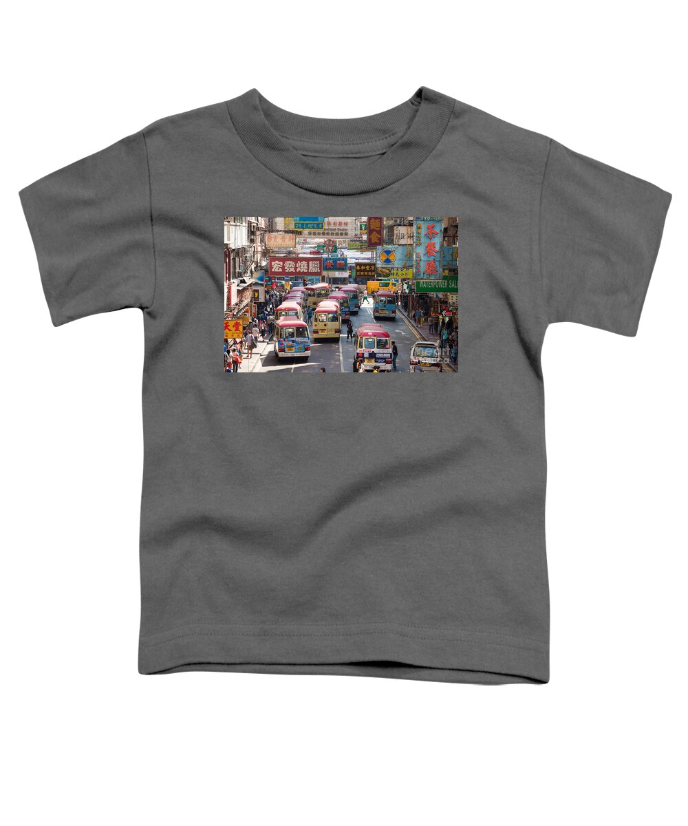 Hong Kong Toddler T-Shirt featuring the photograph Street scene in Hong Kong by Matteo Colombo
