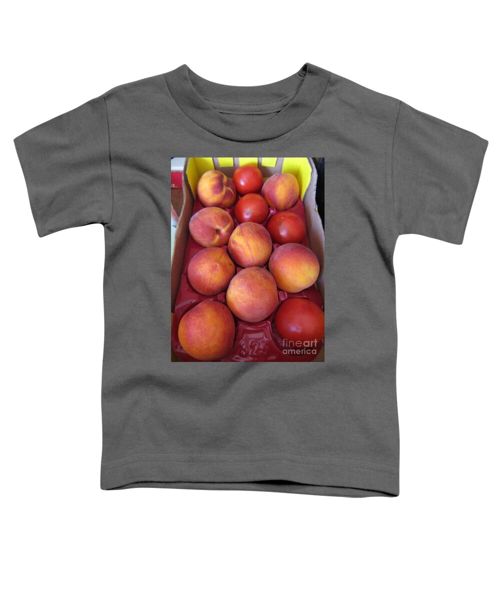 Peach Toddler T-Shirt featuring the photograph Summer Harvest by Susan Carella