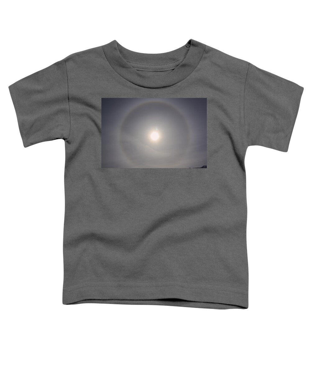 Sun Toddler T-Shirt featuring the photograph Sun Dog Sky by Cathie Douglas
