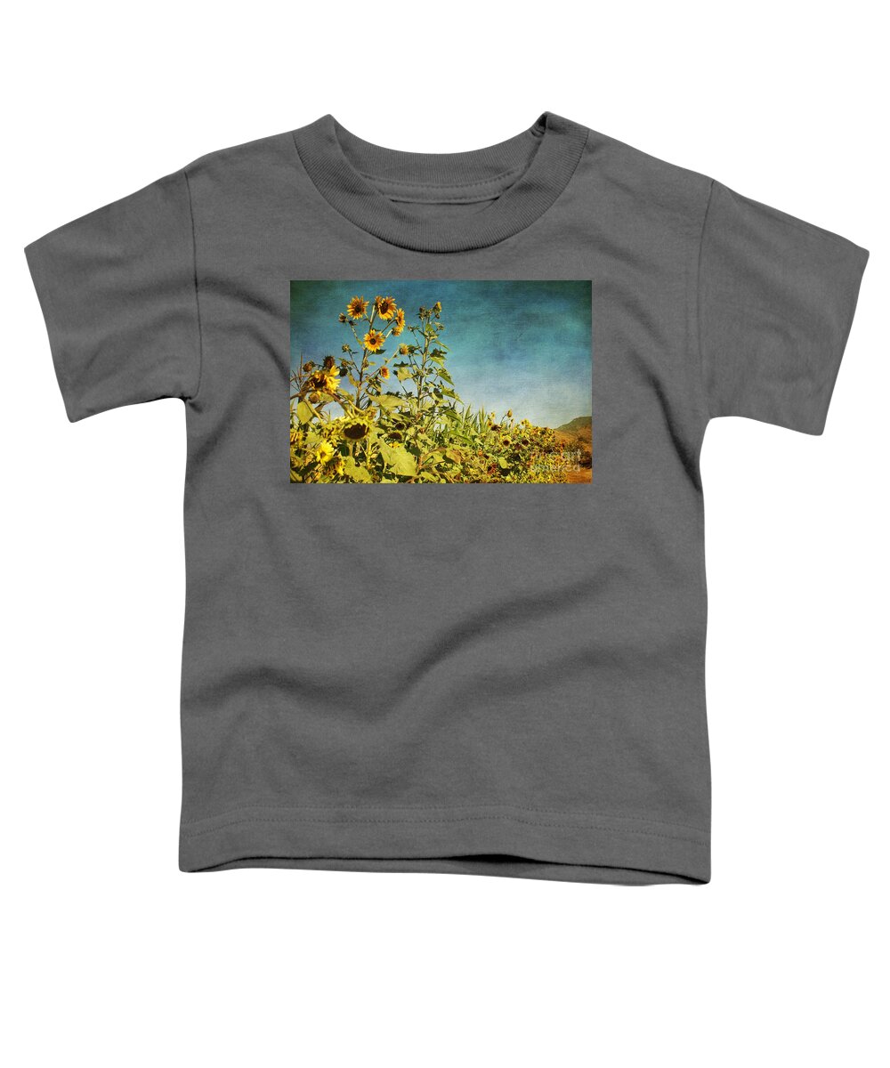 Sunflower Toddler T-Shirt featuring the photograph Sunflower Scenic by Peggy Hughes