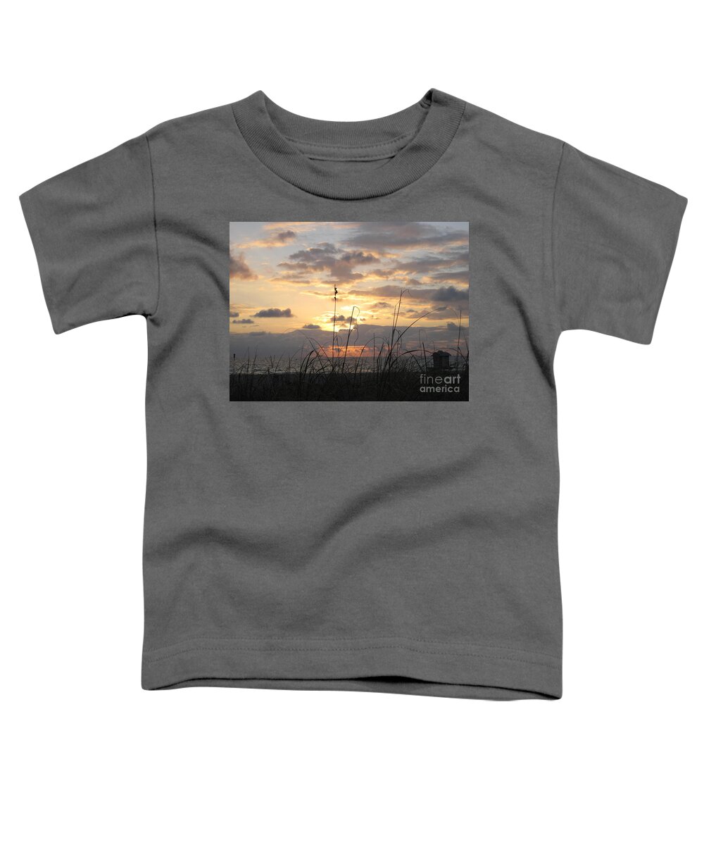 Backgrounds Toddler T-Shirt featuring the photograph Sunrise over sea by Amanda Mohler