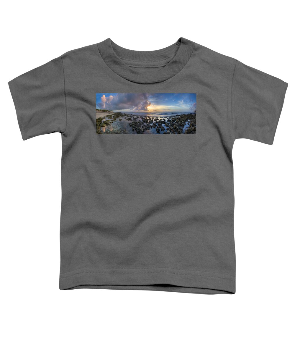 Clouds Toddler T-Shirt featuring the photograph Sunrise Panorama by Debra and Dave Vanderlaan