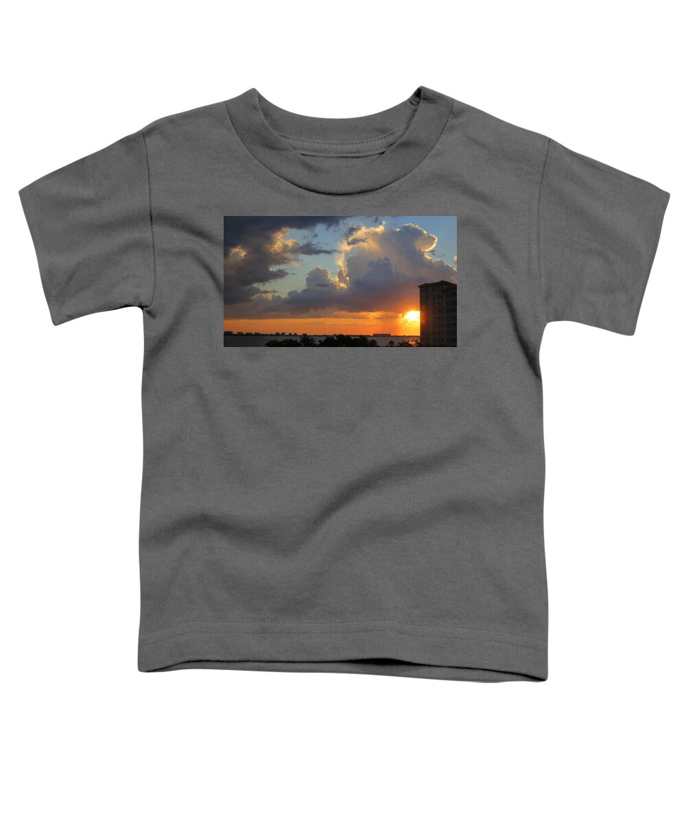 Sunset Toddler T-Shirt featuring the photograph Sunset Shower Sarasota by Richard Goldman