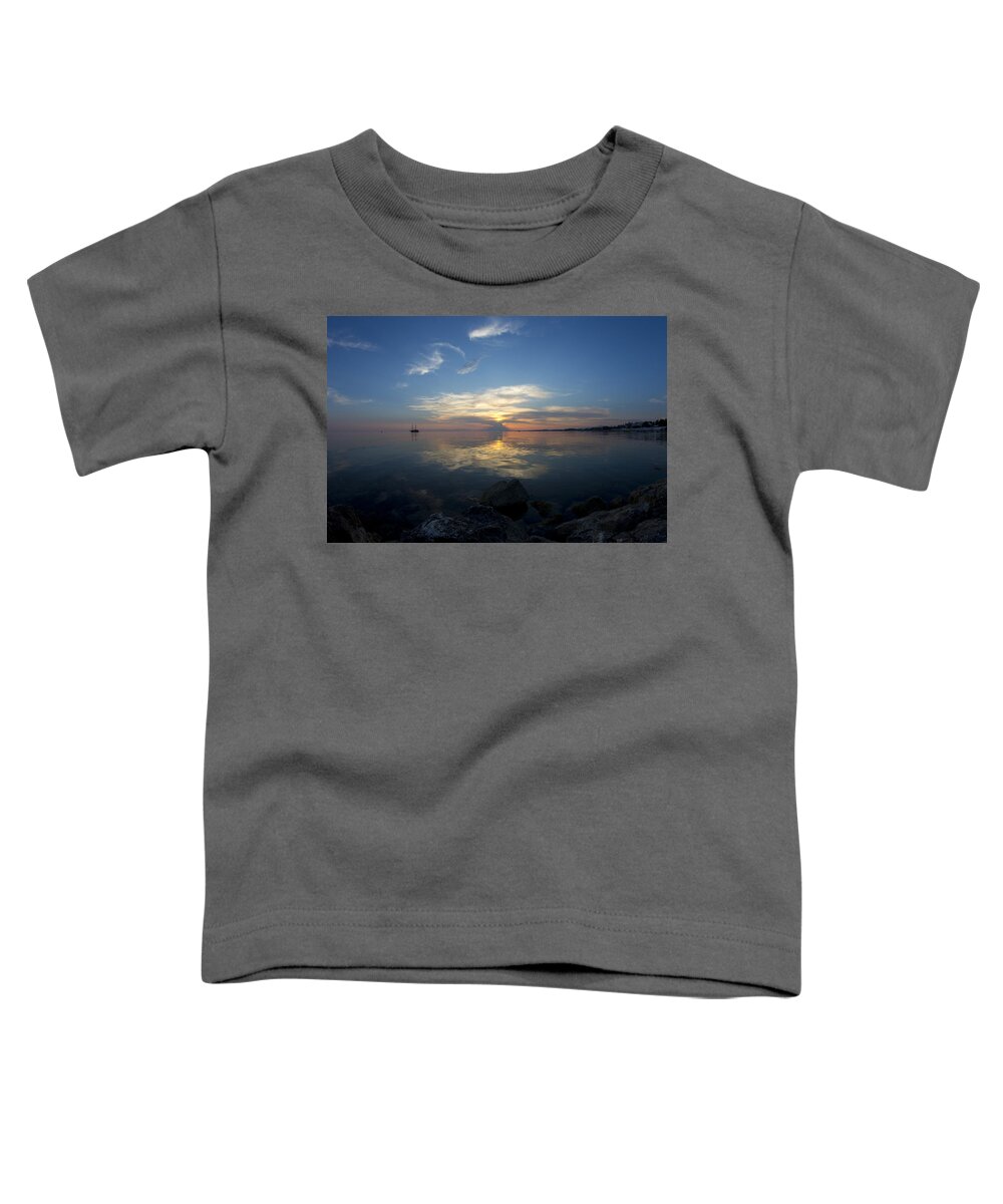 Digital Print Toddler T-Shirt featuring the photograph Sunset over the Mediterranean Sea by Tony Mills