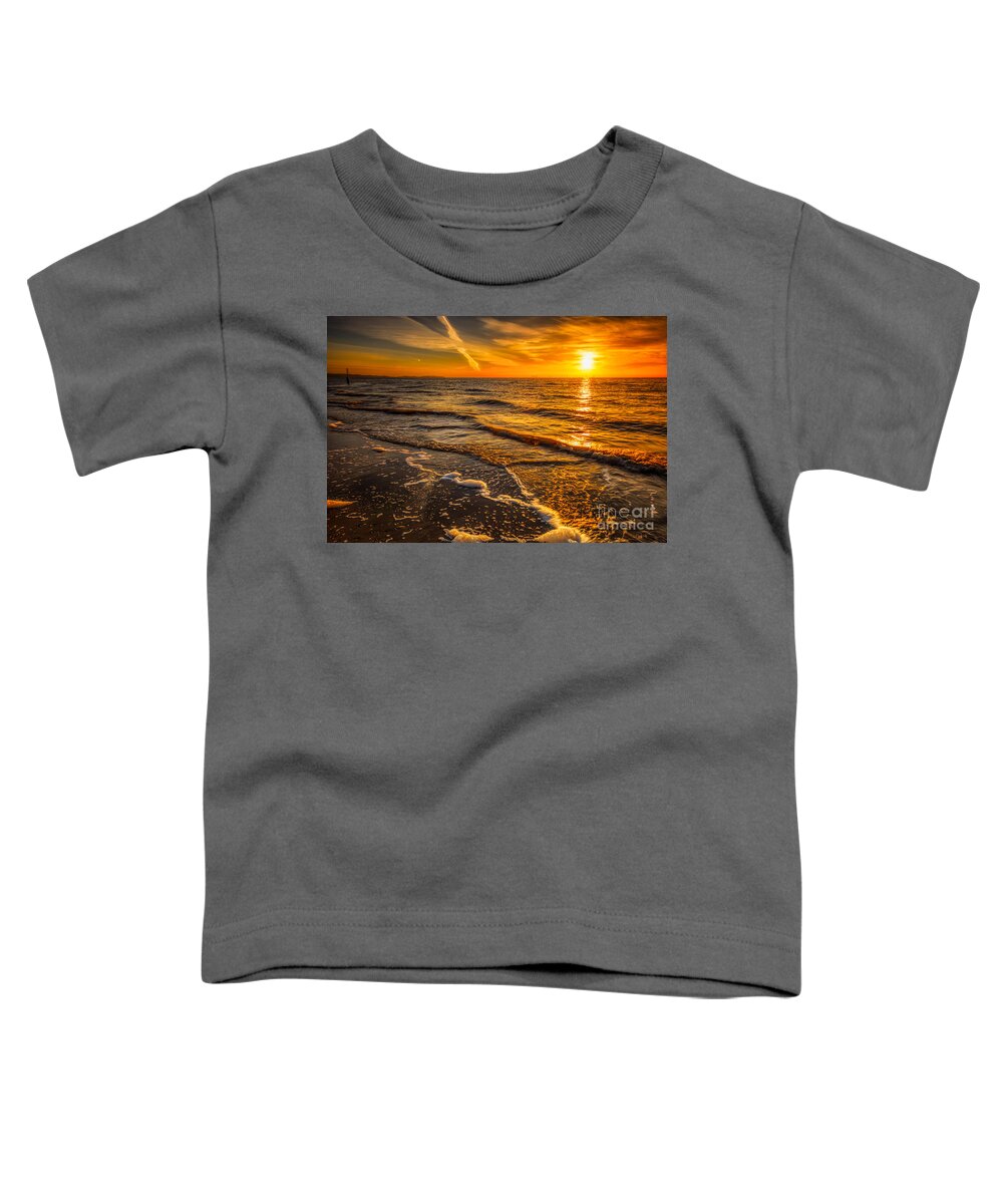 Bay Toddler T-Shirt featuring the photograph Sunset Seascape by Adrian Evans