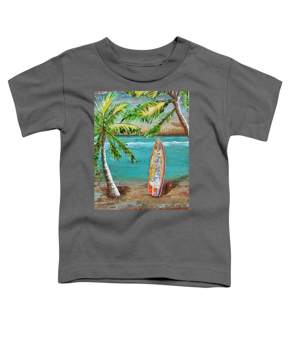 Surf Toddler T-Shirt featuring the mixed media Surf's Up by Danny Phillips