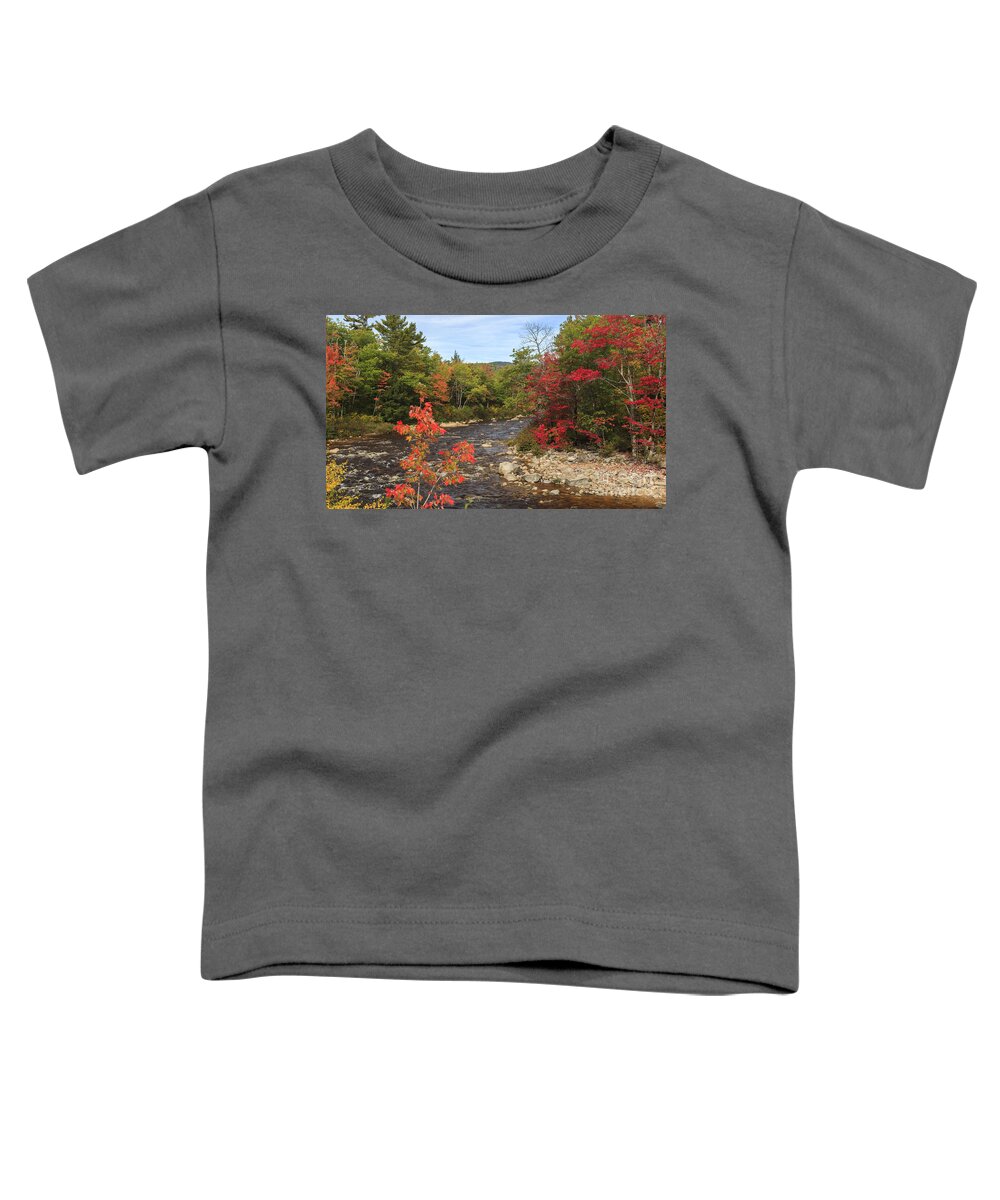 Swift River Toddler T-Shirt featuring the photograph Swift River fall foliage White Mountains New Hampshire by Ken Brown