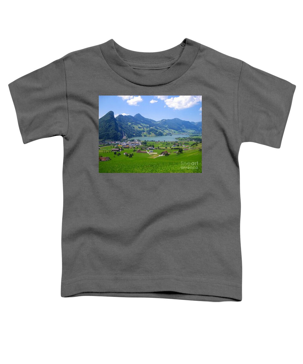 Alps Toddler T-Shirt featuring the photograph Swiss Landscape by Amanda Mohler