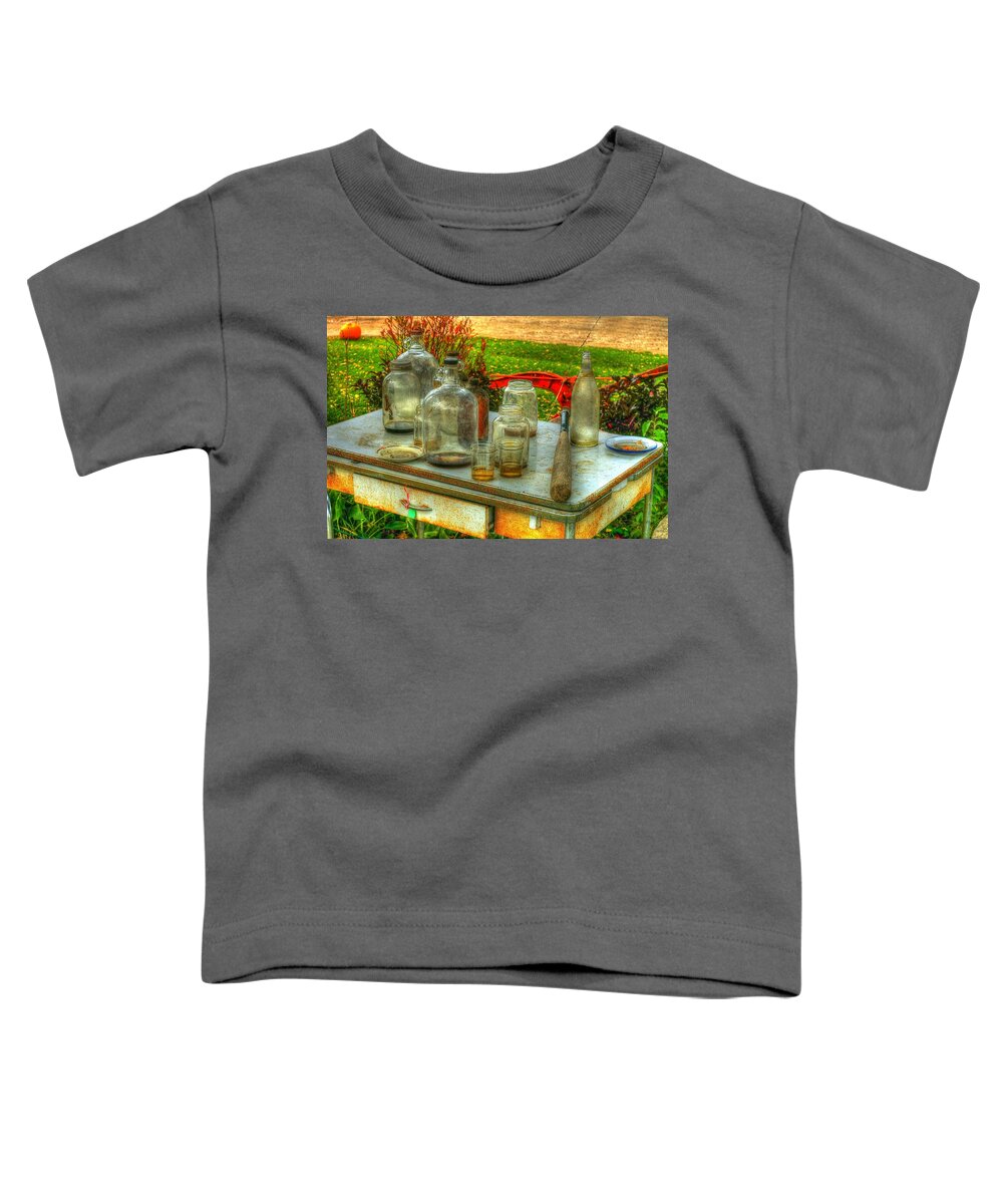 Bottles Toddler T-Shirt featuring the photograph Table Collections by Randy Pollard