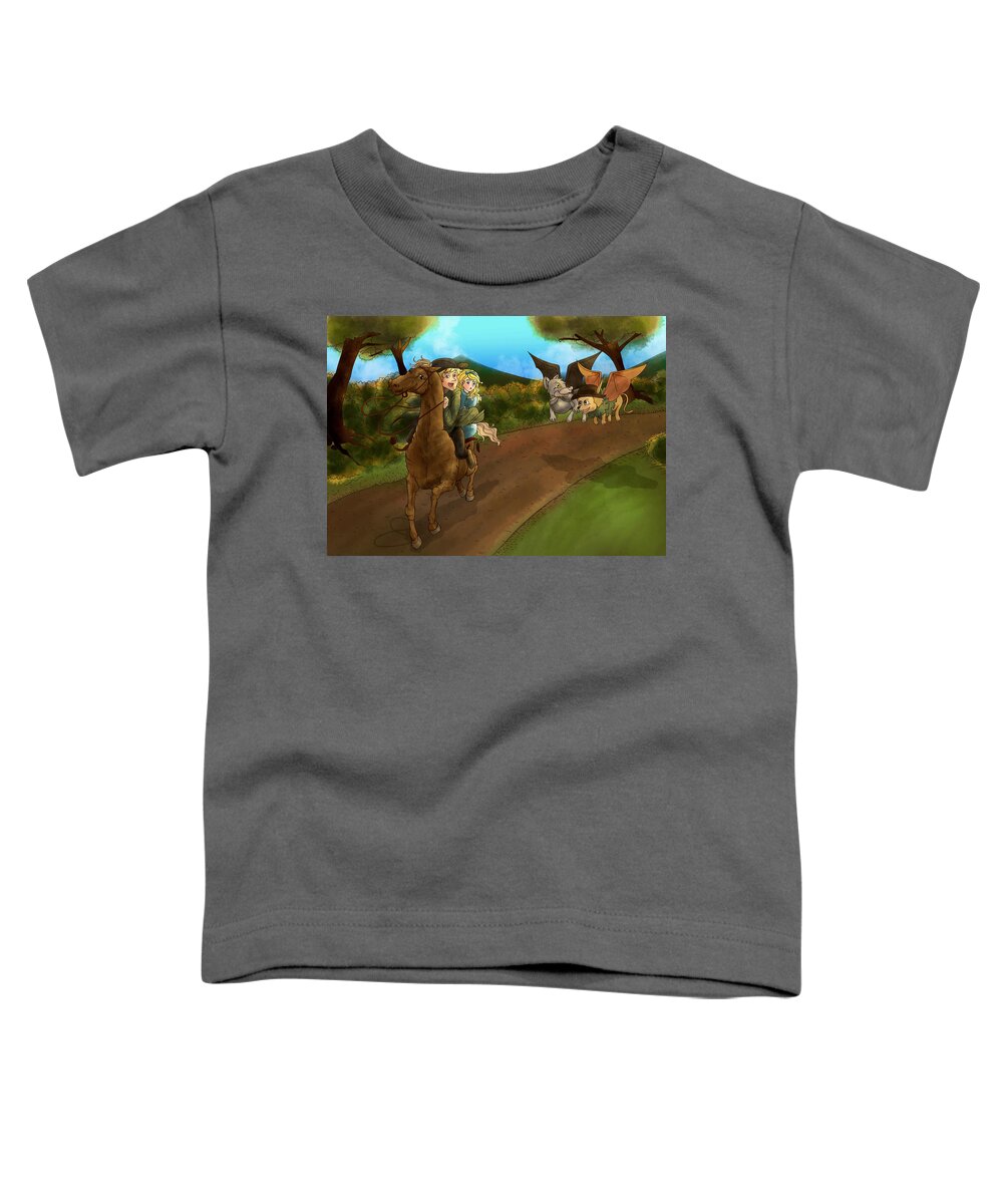 Paul; Revere Toddler T-Shirt featuring the painting Tammy and Paul Revere by Reynold Jay