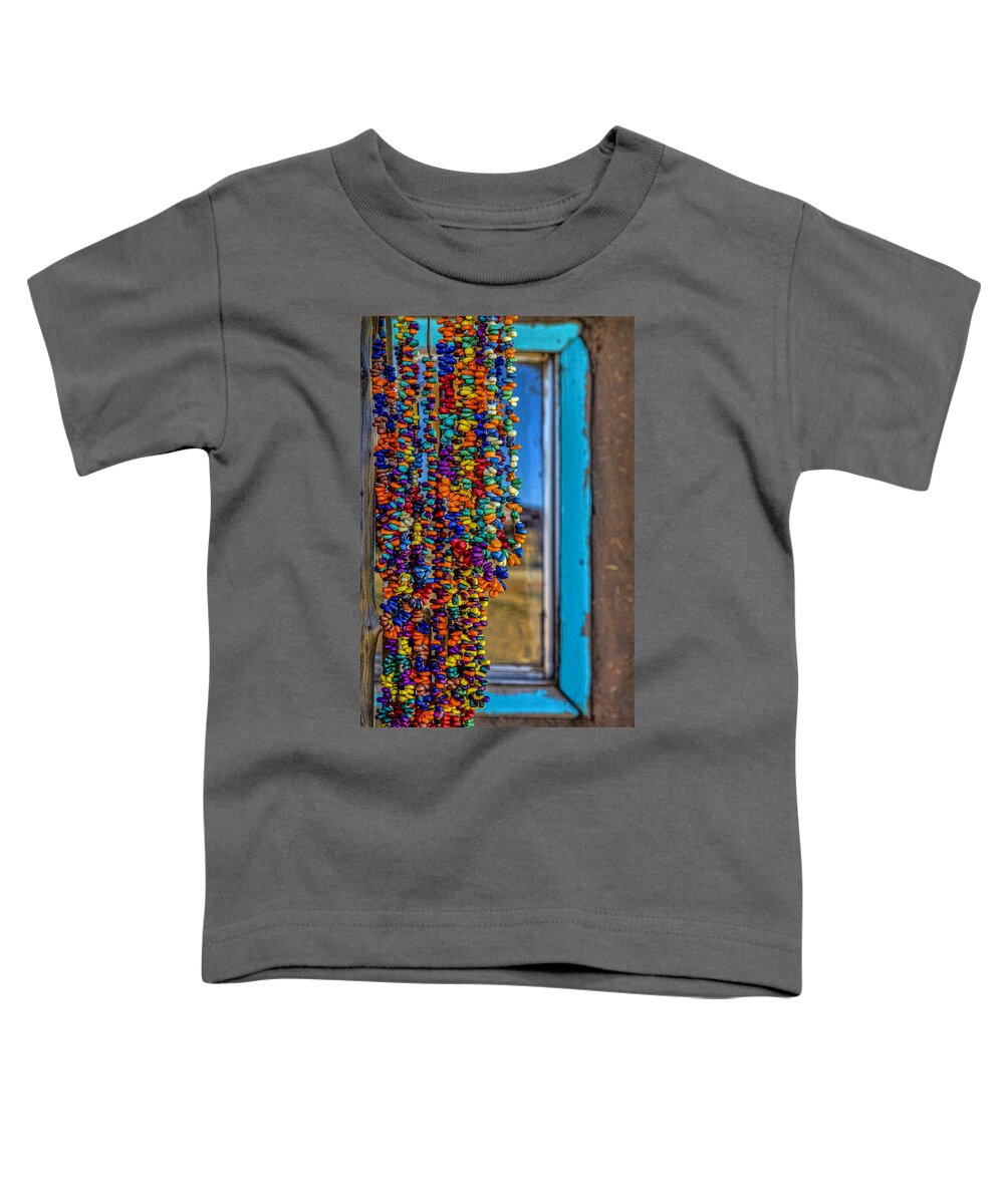 Turquoise Toddler T-Shirt featuring the photograph Taos Beads by Diana Powell