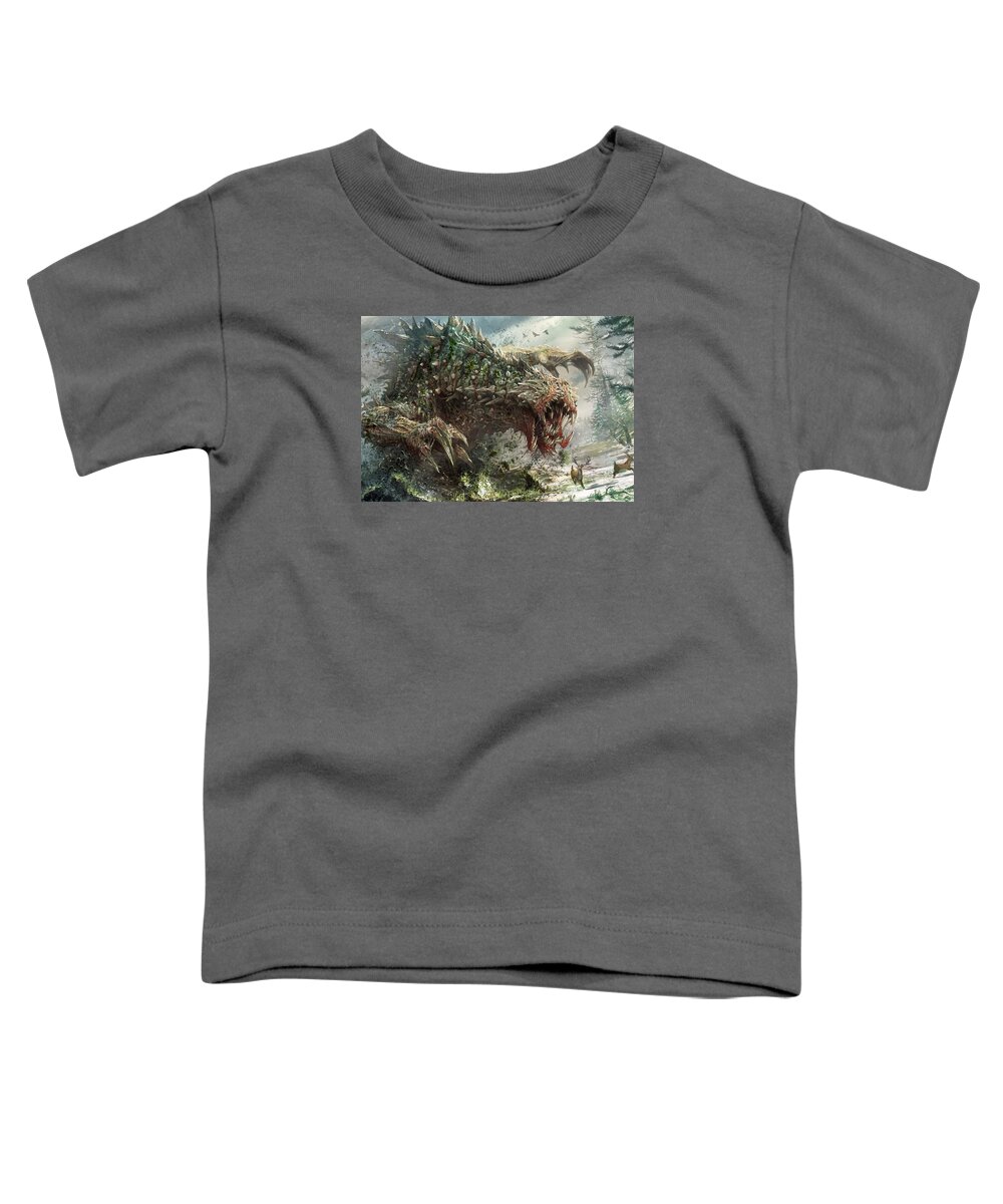 Magic The Gathering Toddler T-Shirt featuring the digital art Tarmogoyf Reprint by Ryan Barger