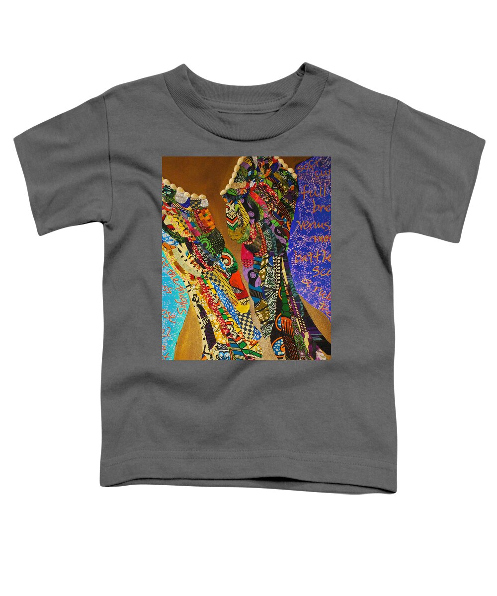 Textile Art Toddler T-Shirt featuring the tapestry - textile Temple of the Goddess Eye Vol 1 by Apanaki Temitayo M