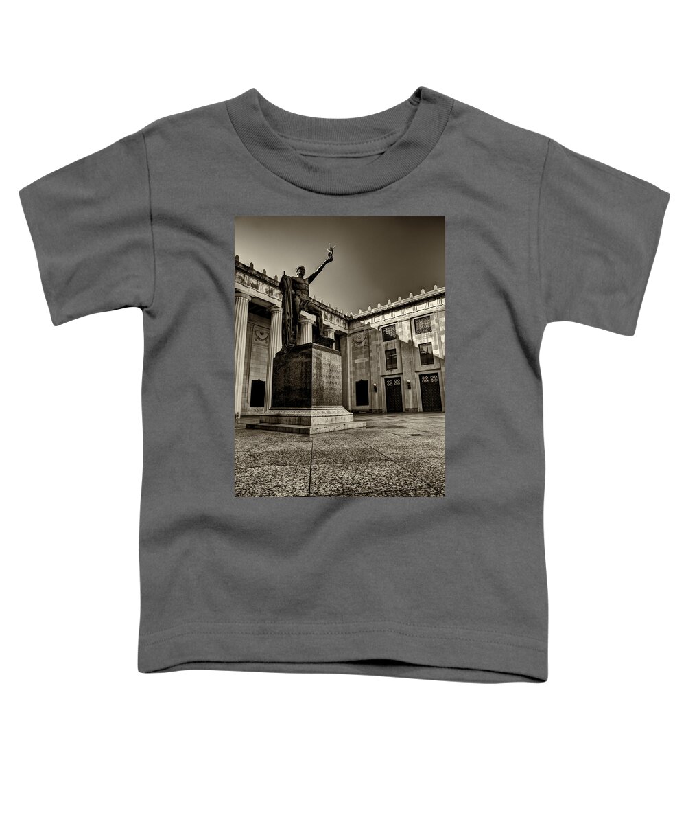 Tennessee Toddler T-Shirt featuring the photograph Tennessee War Memorial Black and White by Joshua House