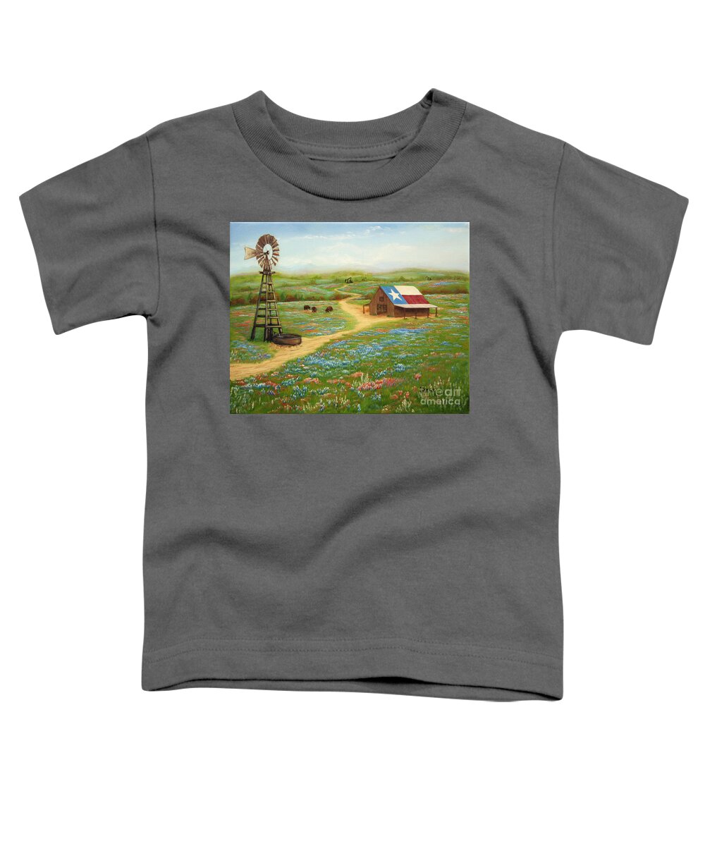 Texas Countryside Toddler T-Shirt featuring the painting Texas Countryside by Jimmie Bartlett
