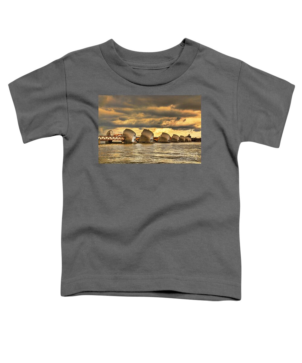 Thames Barrier London Toddler T-Shirt featuring the photograph Thames Barrier by Jasna Buncic