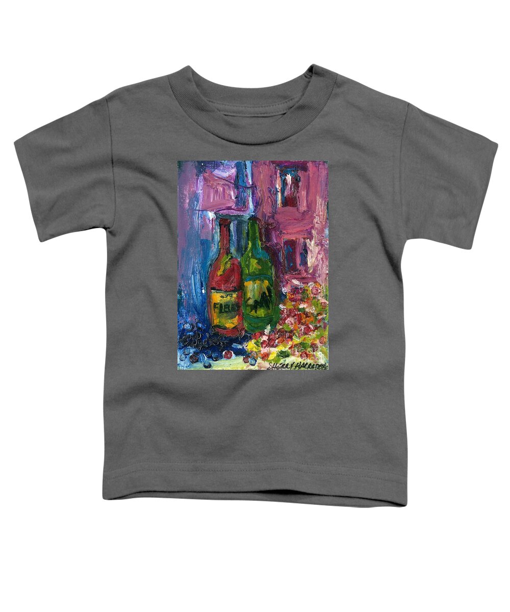 Geraniums Toddler T-Shirt featuring the painting Thats A Vino by Sherry Harradence