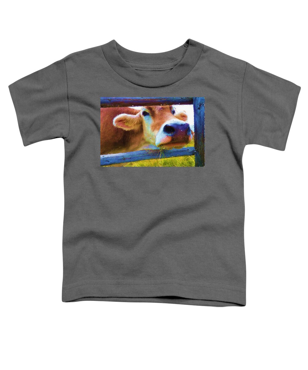 Ox Toddler T-Shirt featuring the painting That's My Lunch by Inspirowl Design