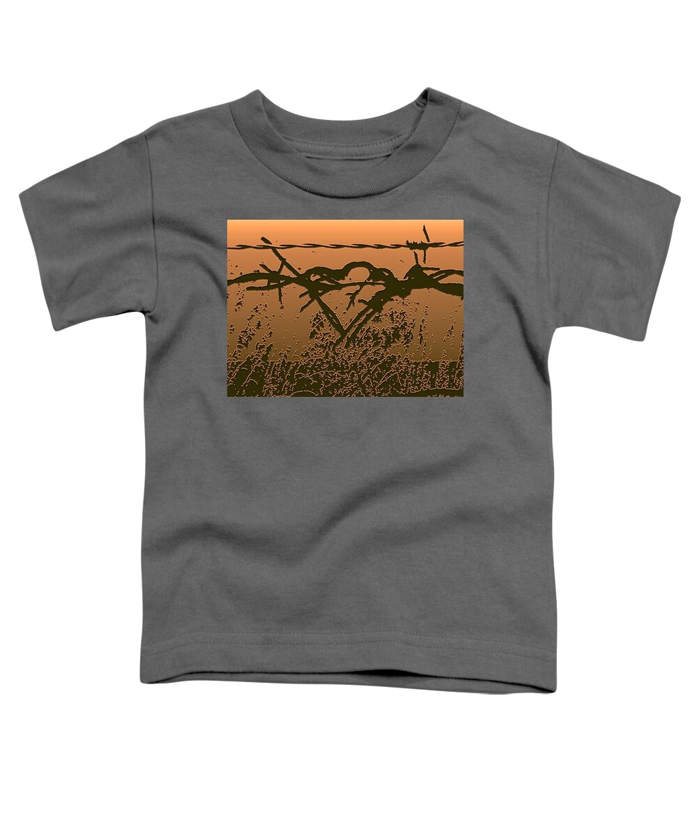 Barb Toddler T-Shirt featuring the photograph The Beginnings - Barbed Wire Series by Lesa Fine