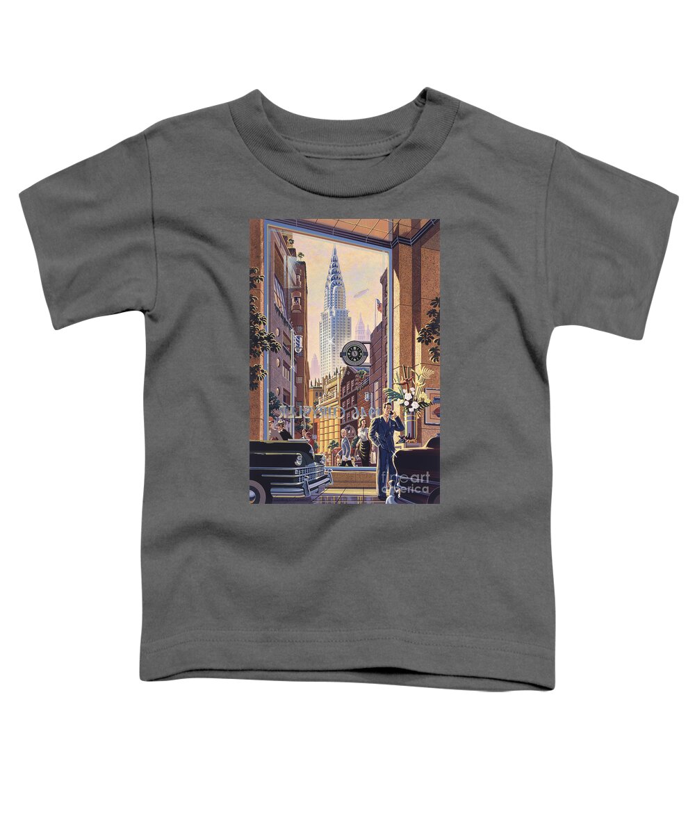 Vintage Toddler T-Shirt featuring the digital art The Chrysler by MGL Meiklejohn Graphics Licensing