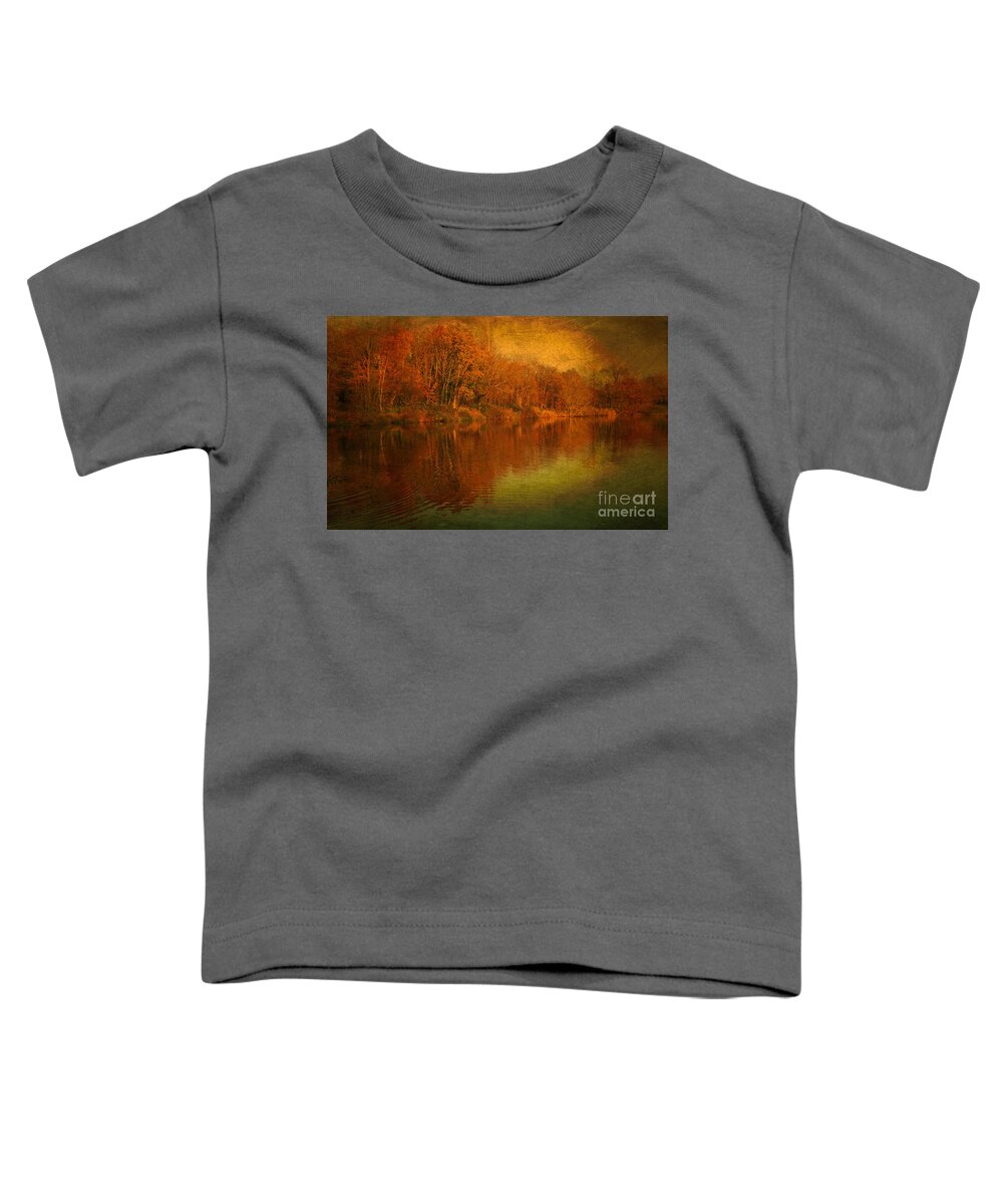 Lake Toddler T-Shirt featuring the photograph The Feel Of Fall by David Birchall