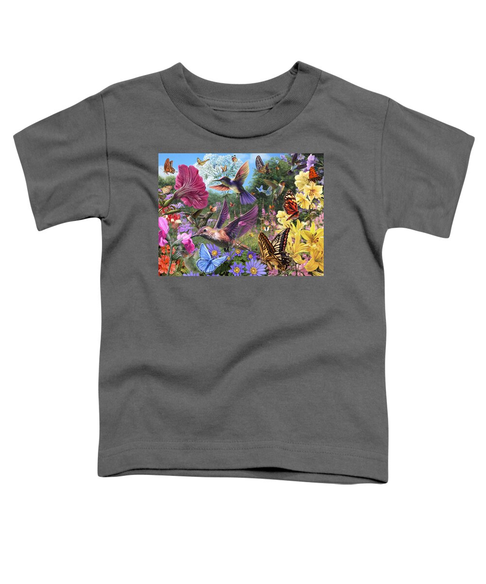 Steve Read Toddler T-Shirt featuring the photograph The Hummingbird Garden by MGL Meiklejohn Graphics Licensing