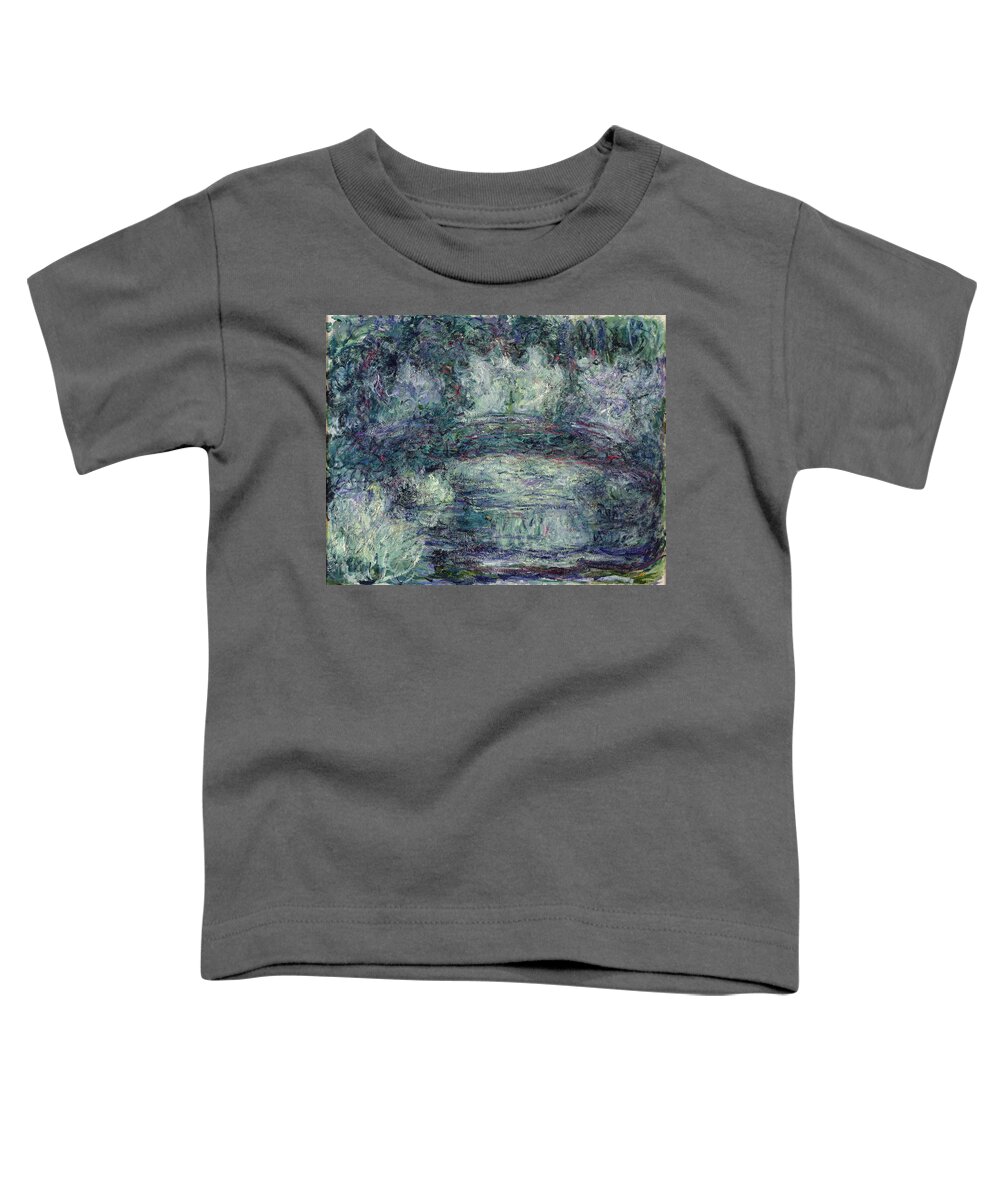 Artist's Garden At Giverny Toddler T-Shirt featuring the photograph The Japanese Bridge, 1918-19 Oil On Canvas See Detail 382336 by Claude Monet