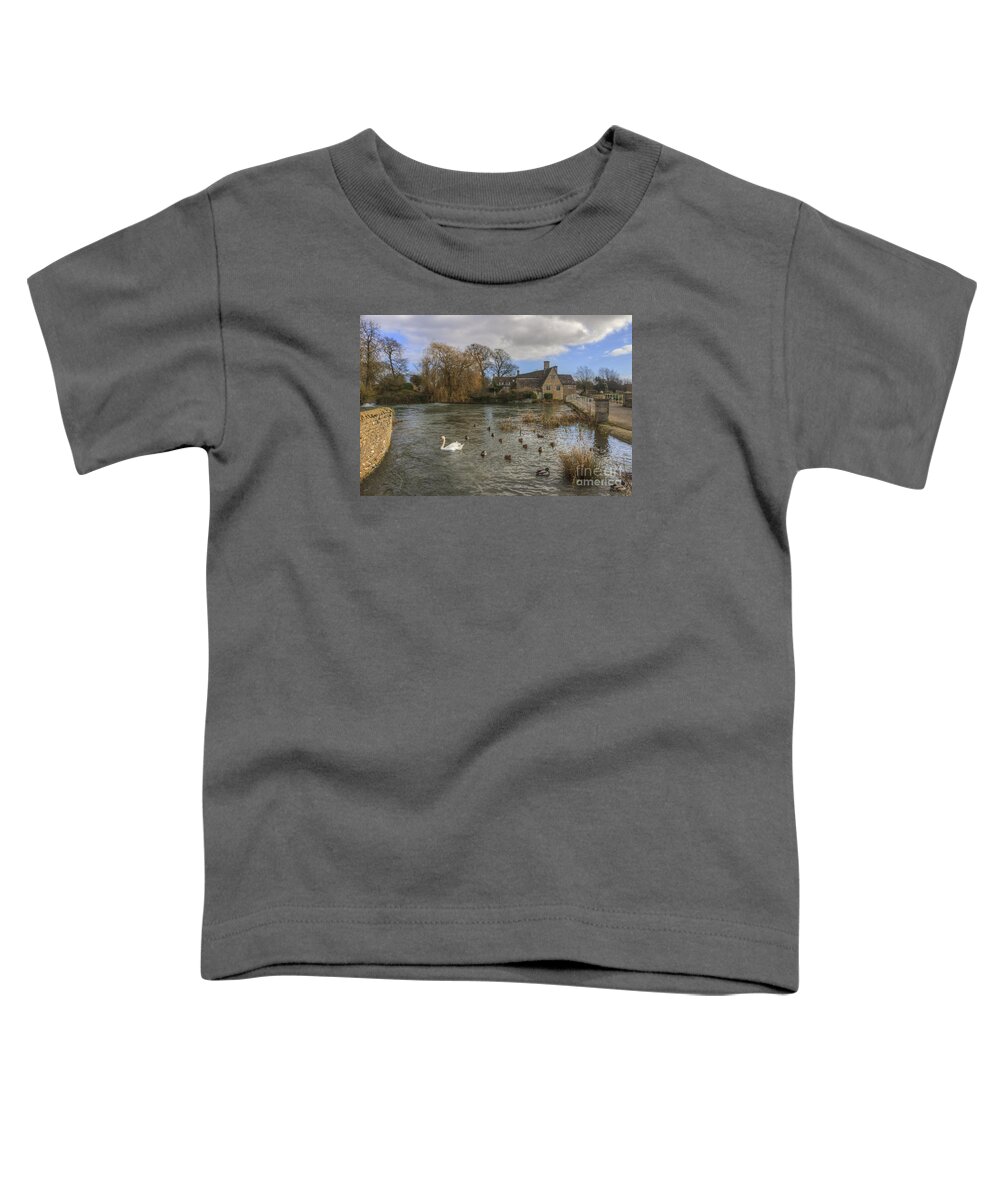 Clare Bambers Toddler T-Shirt featuring the photograph The Millhouse at Fairford by Clare Bambers