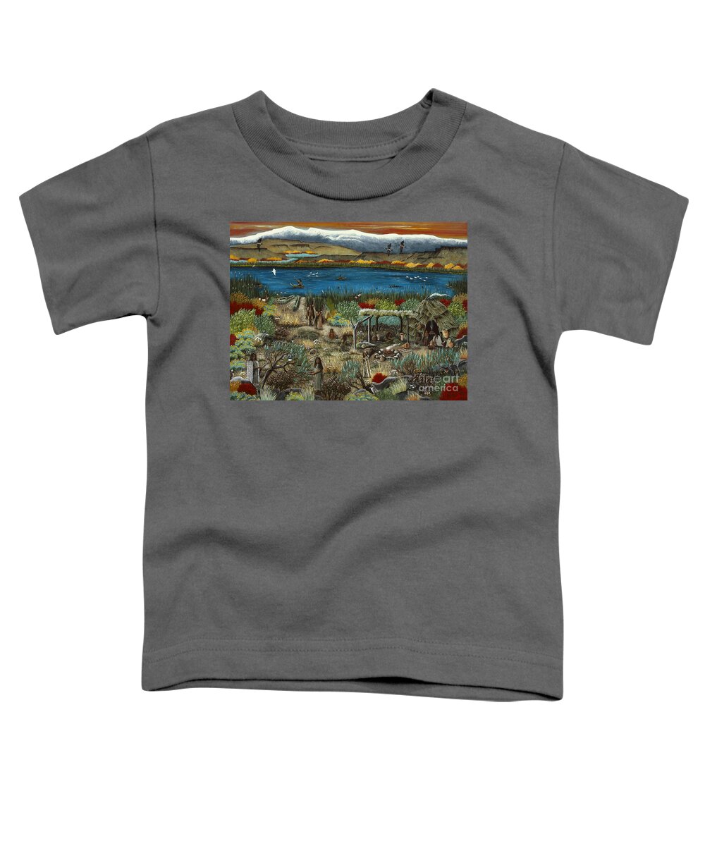 Paiute Toddler T-Shirt featuring the painting The Oregon Paiute by Jennifer Lake