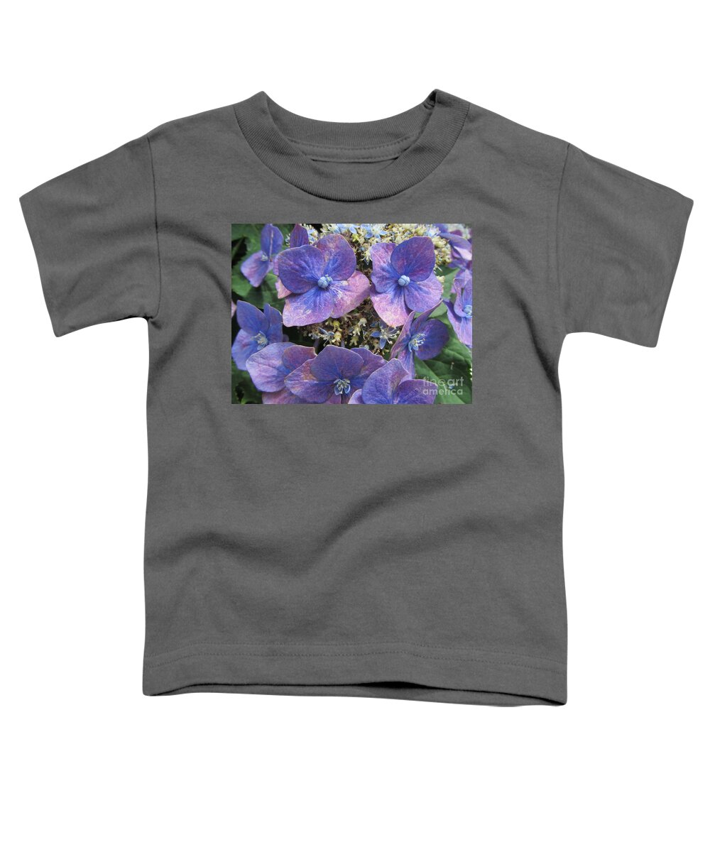 Purple Toddler T-Shirt featuring the photograph The Purple Hydrangea Flowers by Susan Carella