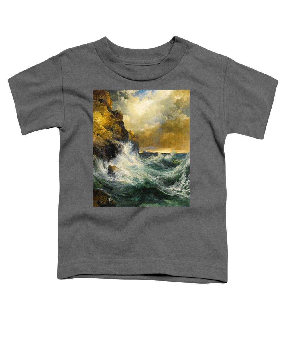 Thomas Moran Toddler T-Shirt featuring the painting The Receding Wave by Thomas Moran