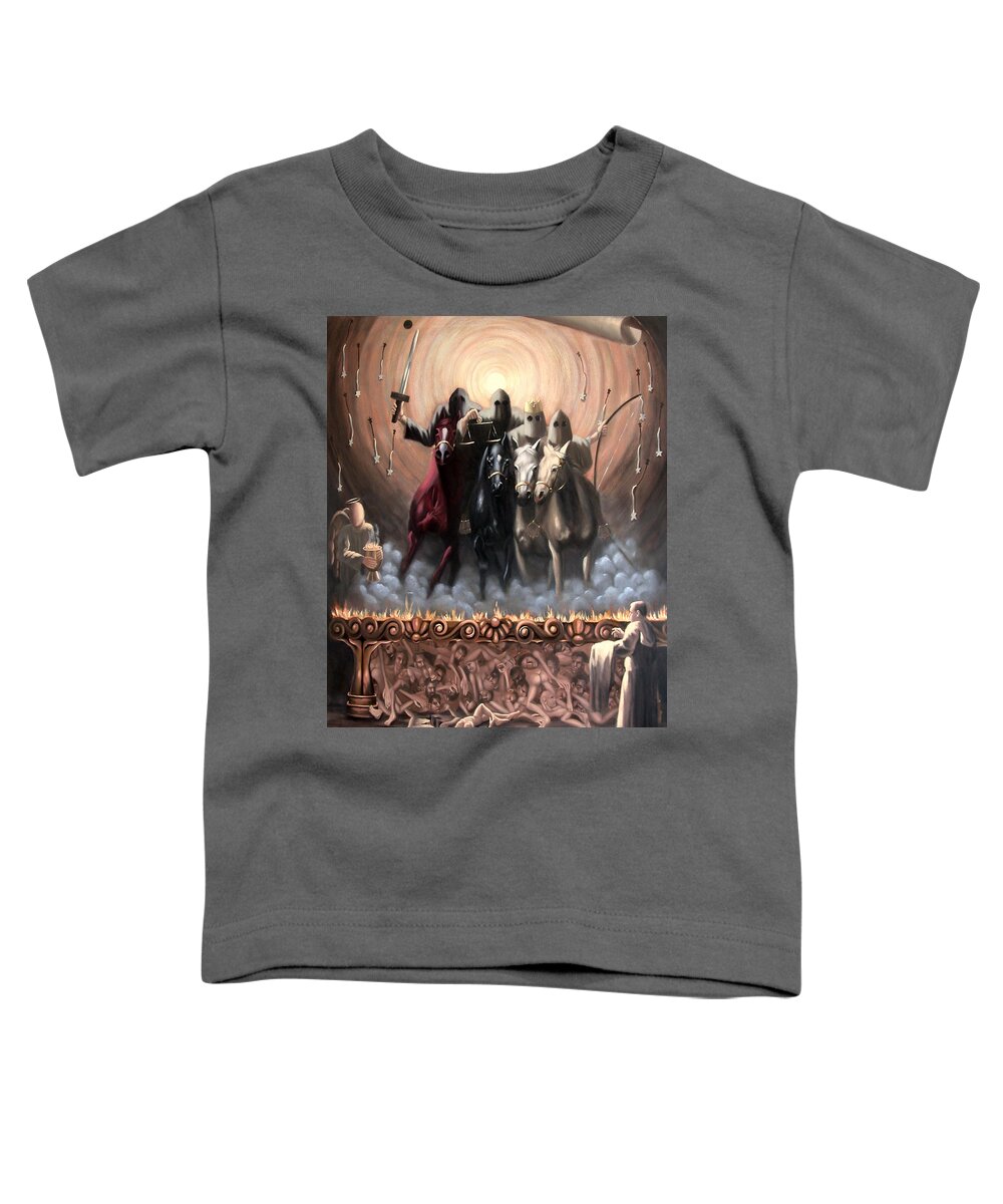 The Seven Seals Toddler T-Shirt featuring the painting The Seven Seals by Anthony Falbo