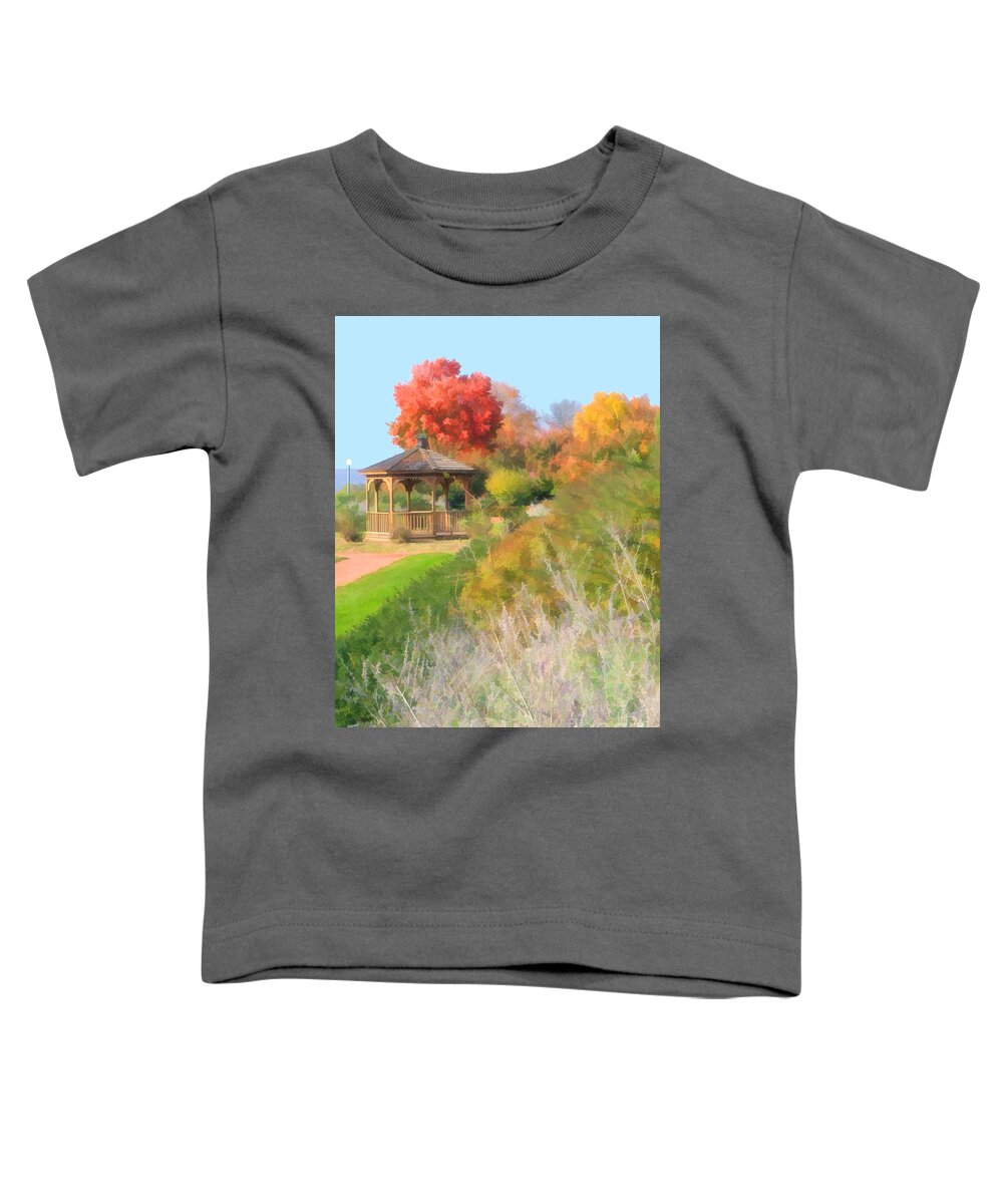 Gazebo Toddler T-Shirt featuring the photograph The Sunken Garden by Geoff Crego