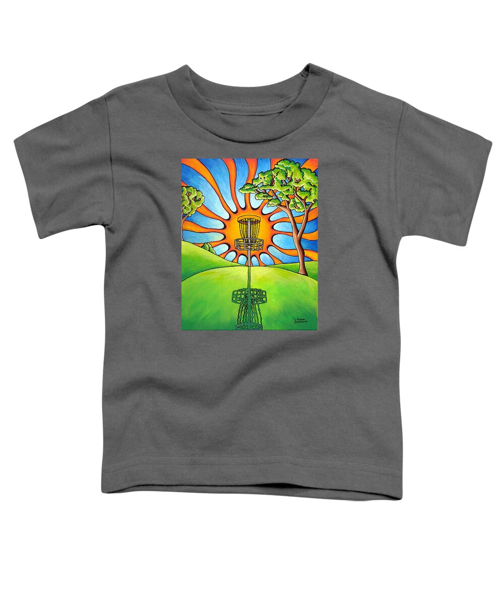 Disc Toddler T-Shirt featuring the painting Throw Into The Light by Adam Johnson