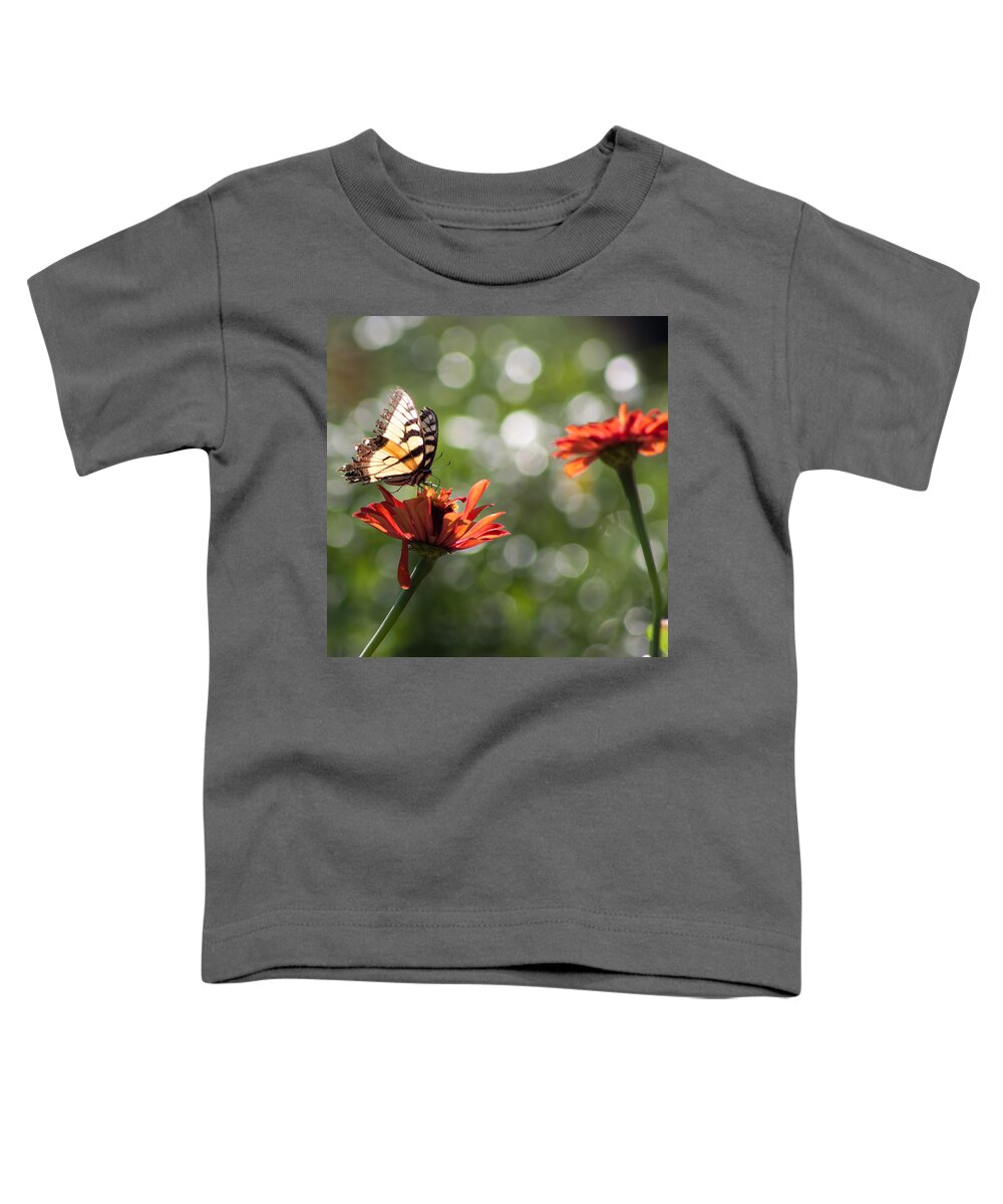 Butterfly Toddler T-Shirt featuring the photograph Tiger Swallowtail on Bokeh by Lynne Jenkins