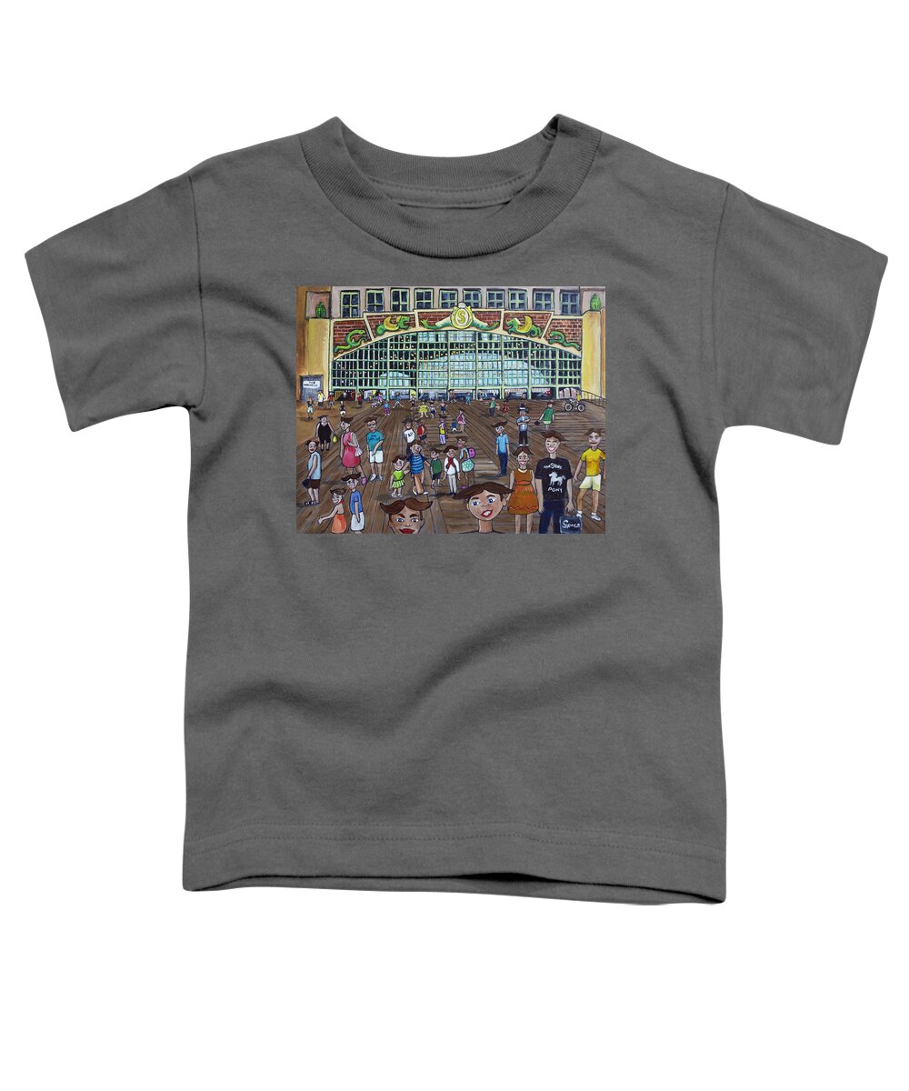 Asbury Park Toddler T-Shirt featuring the painting Tillie is Everyone by Patricia Arroyo