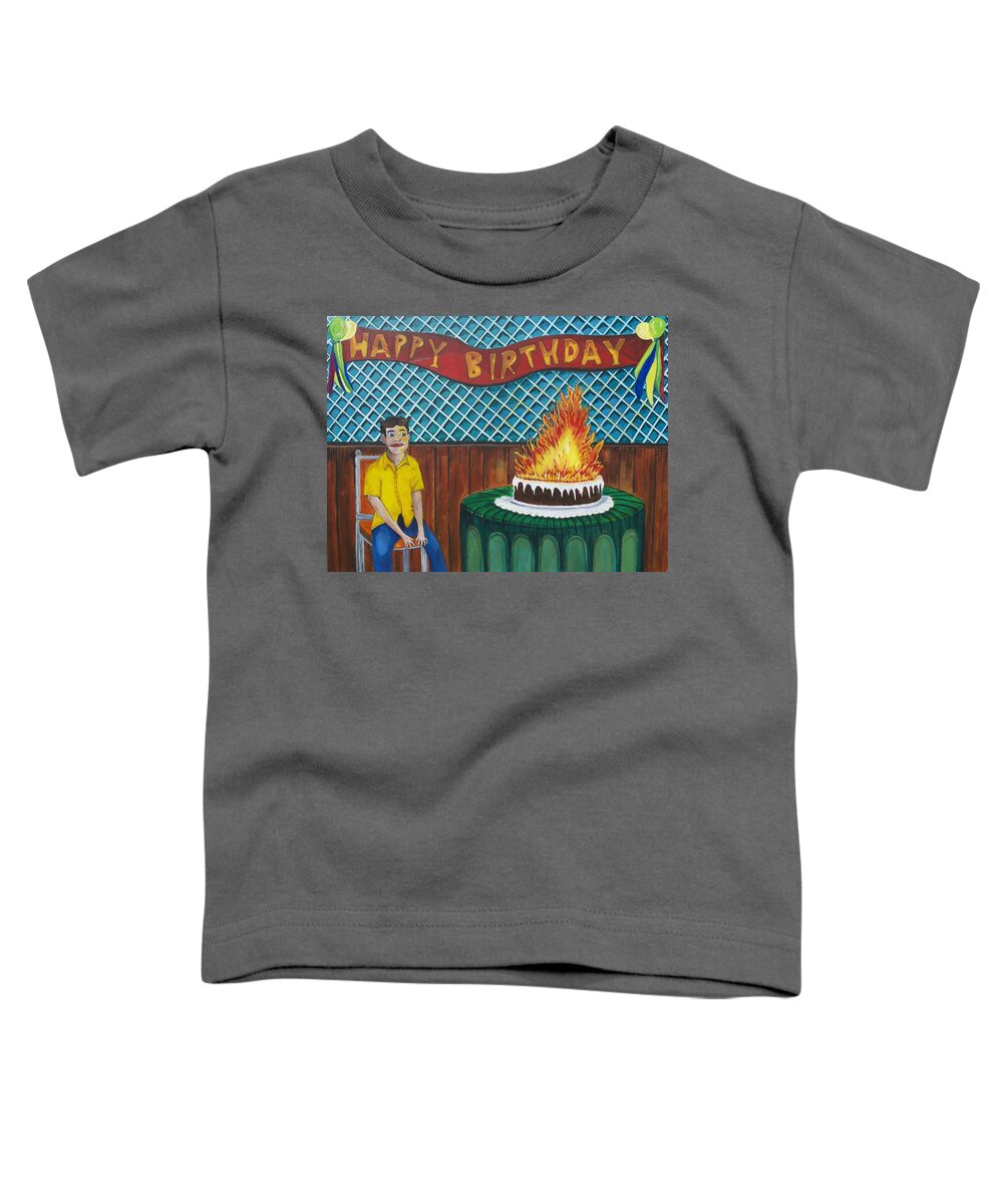 Circus Toddler T-Shirt featuring the painting Tillies Last Birthday Party by Patricia Arroyo
