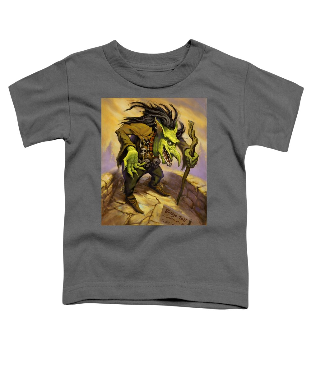 Jeff Haynie Toddler T-Shirt featuring the painting Toll Troll by Jeff Haynie
