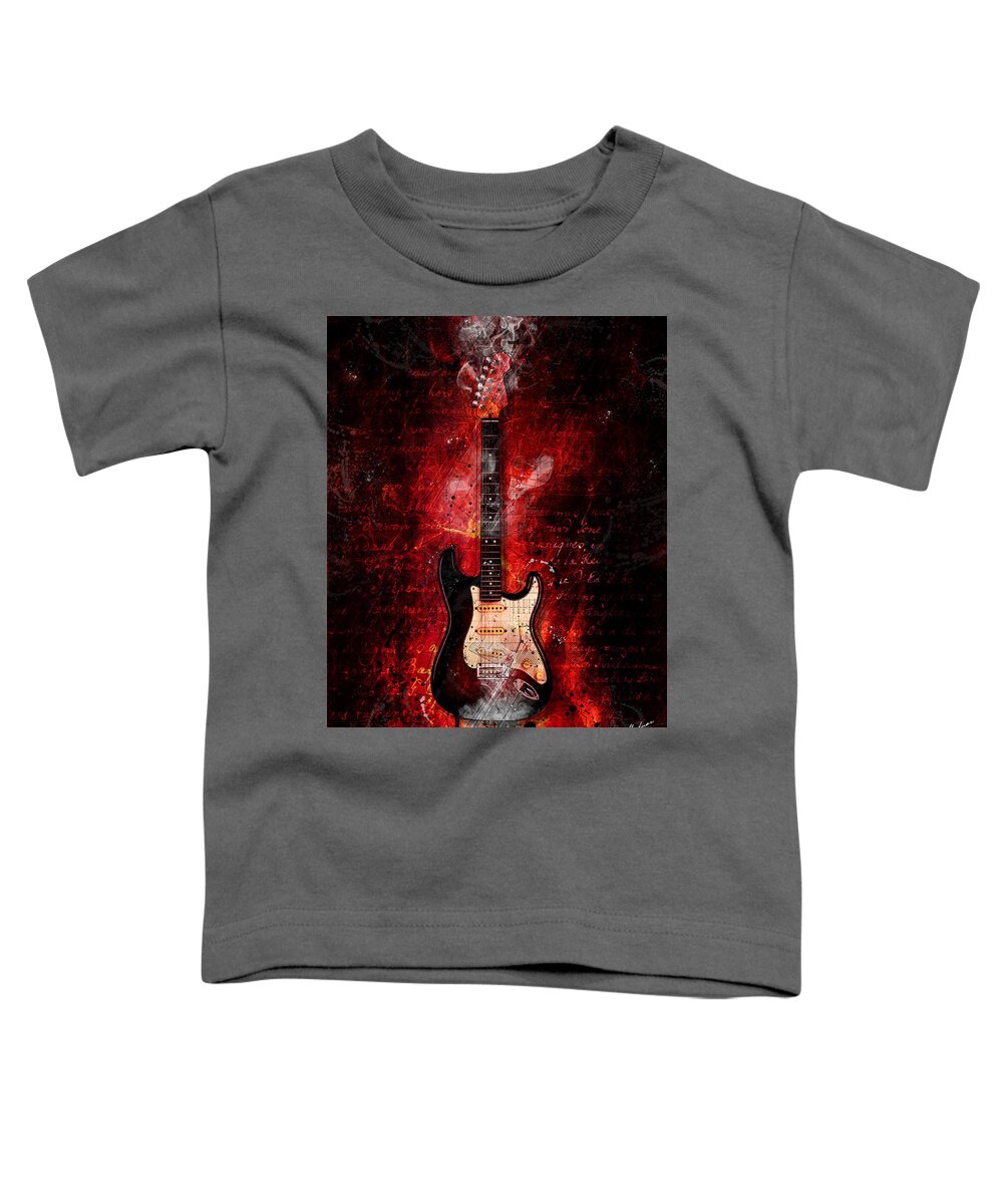 Fender Toddler T-Shirt featuring the digital art Too Hot To Handle by Gary Bodnar