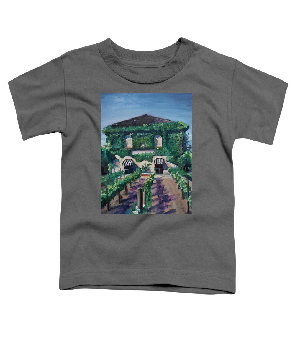 Vineyard Toddler T-Shirt featuring the painting Tra Vigne by Donna Tuten