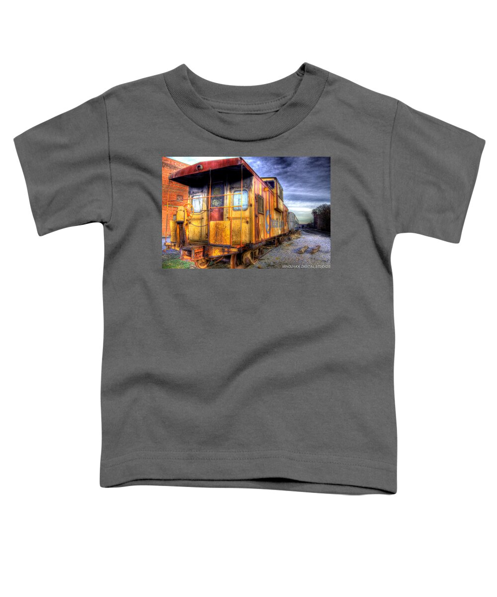 Train Toddler T-Shirt featuring the photograph Train Caboose by Jonny D
