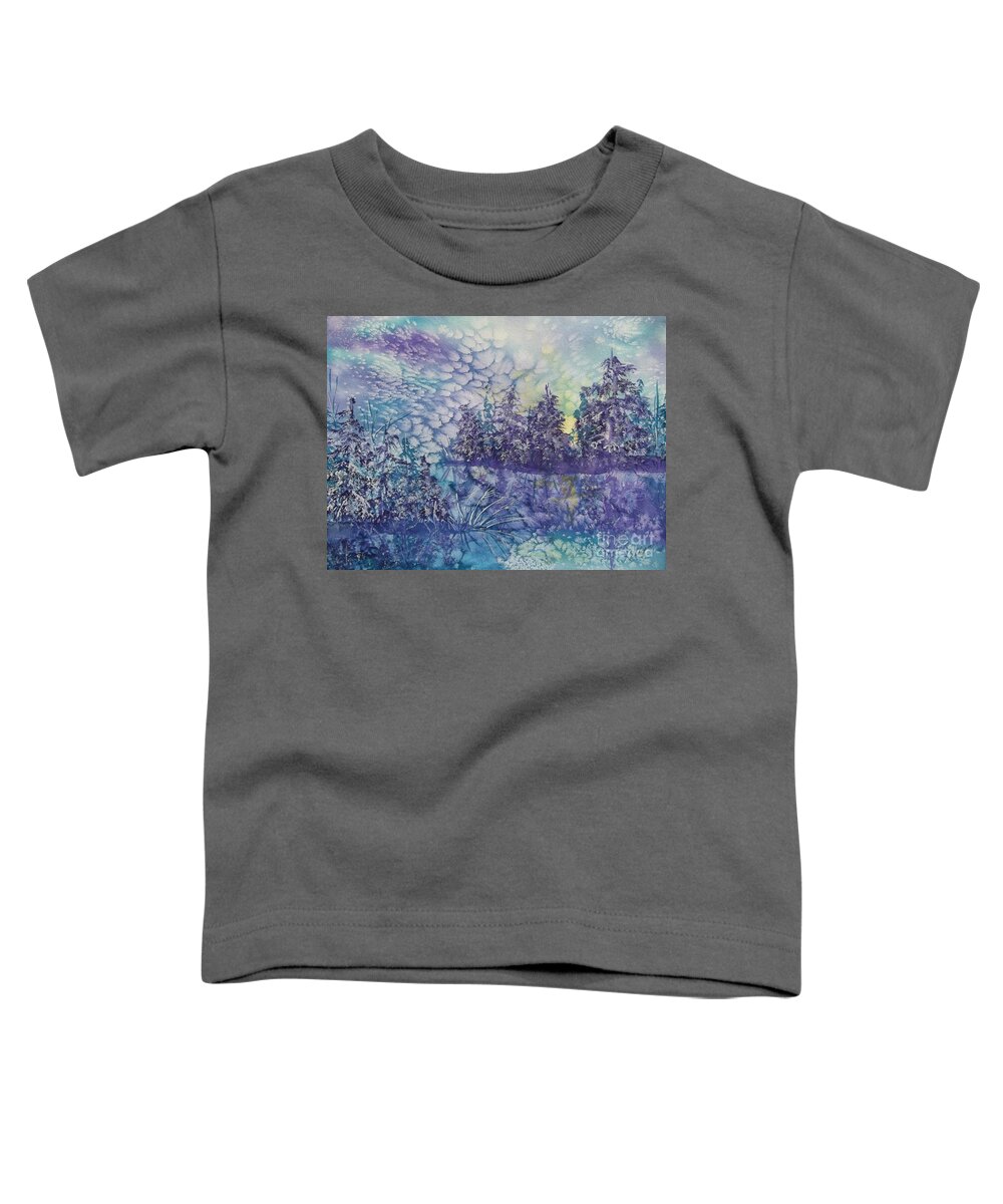Frosty Winter Mornin Toddler T-Shirt featuring the painting Tranquility by Ellen Levinson