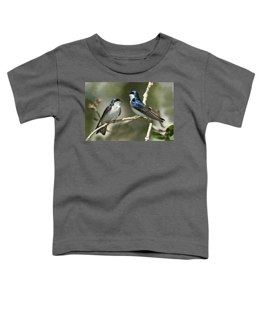 Tree Swallow Toddler T-Shirt featuring the photograph Tree Swallows Singing by Anthony Mercieca