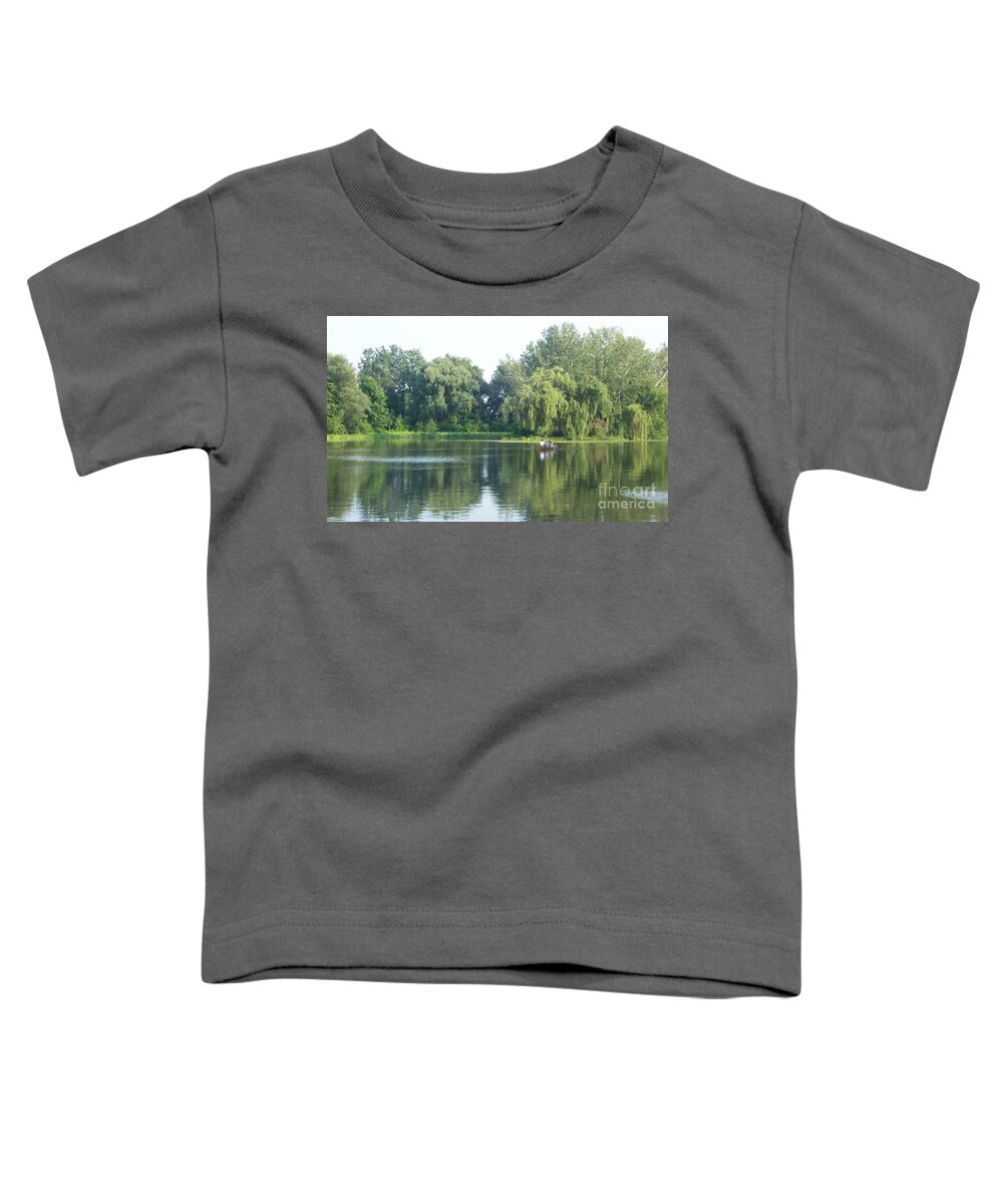  Toddler T-Shirt featuring the photograph Trees in Lake by Nora Boghossian