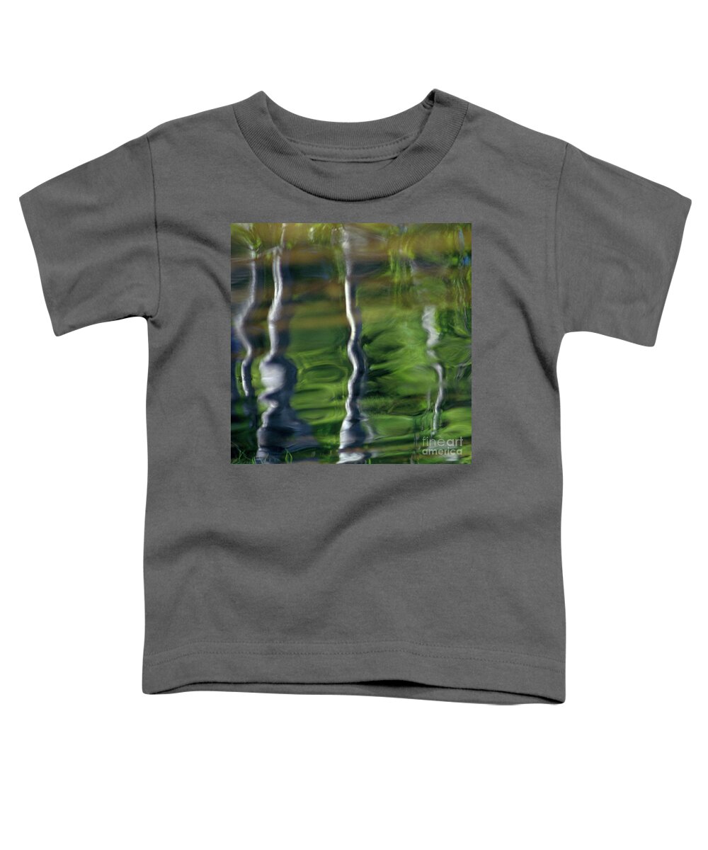 Nature Toddler T-Shirt featuring the photograph Trees reflections on the river by Heiko Koehrer-Wagner